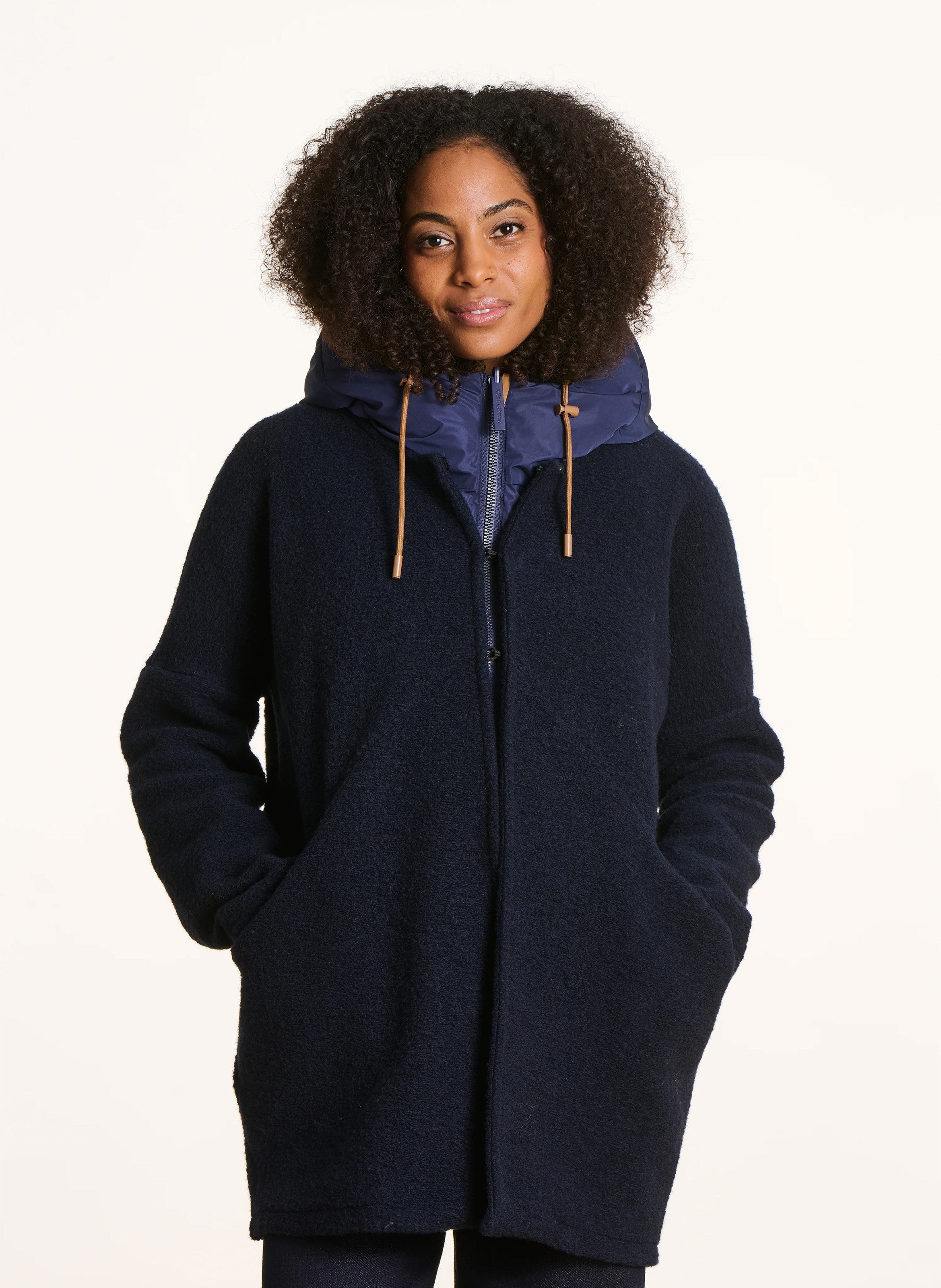 Capuche matelassé amovible LA FEE MARABOUTEE Marron