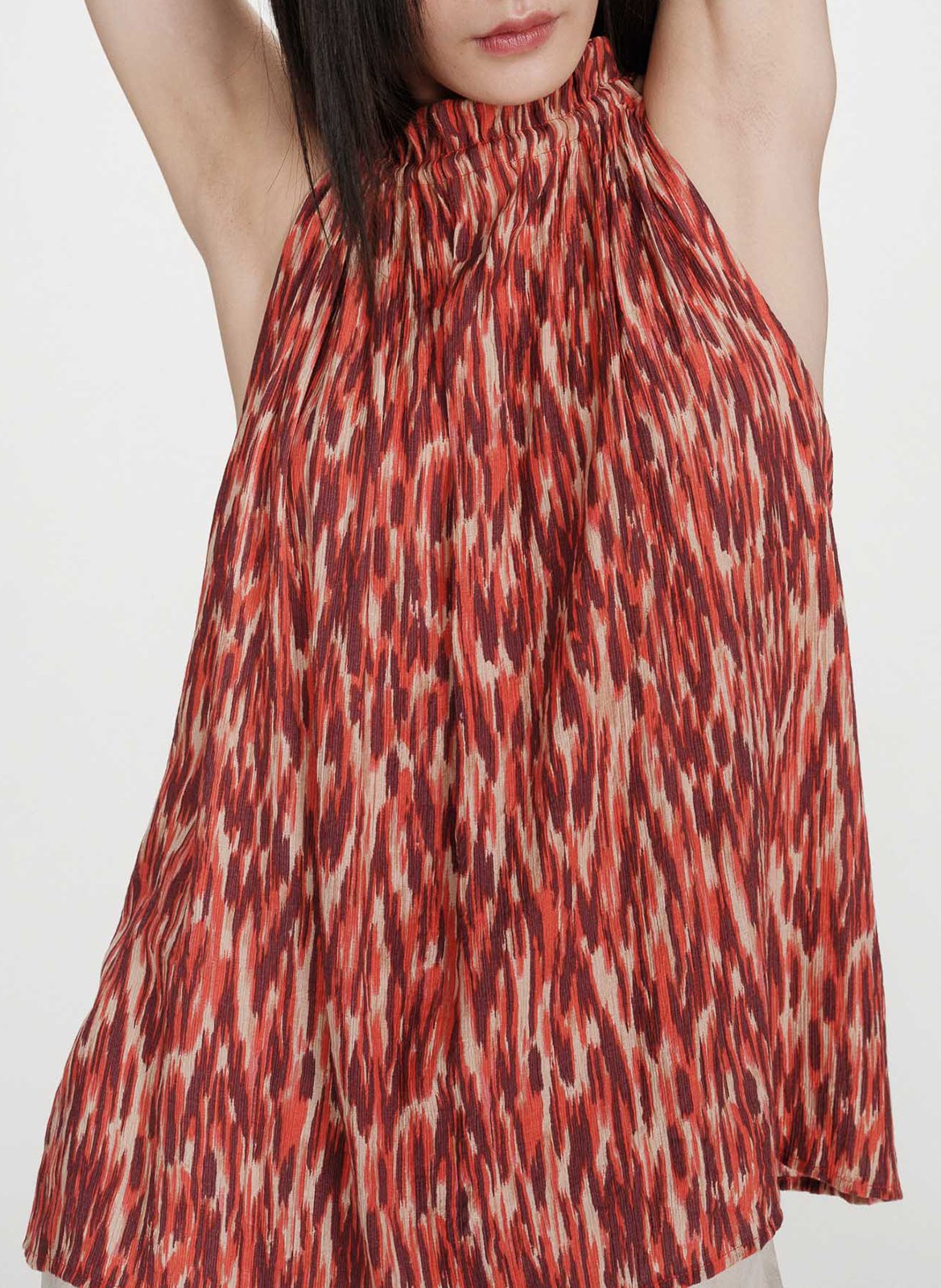 Top droit col rond imprimé GRACE ET MILA Rouge