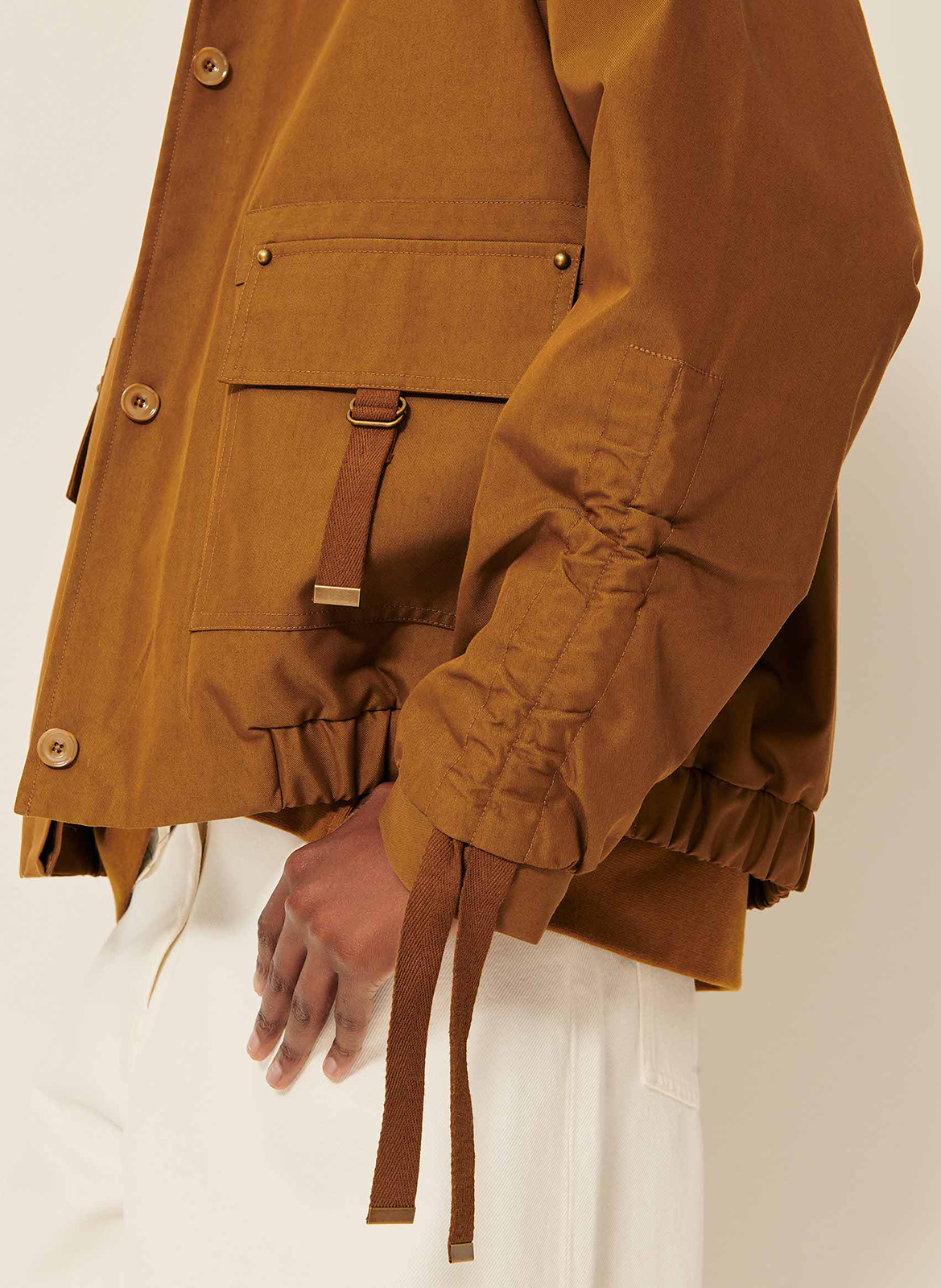 Blouson oversize col classique en coton mélangé SESSUN Marron