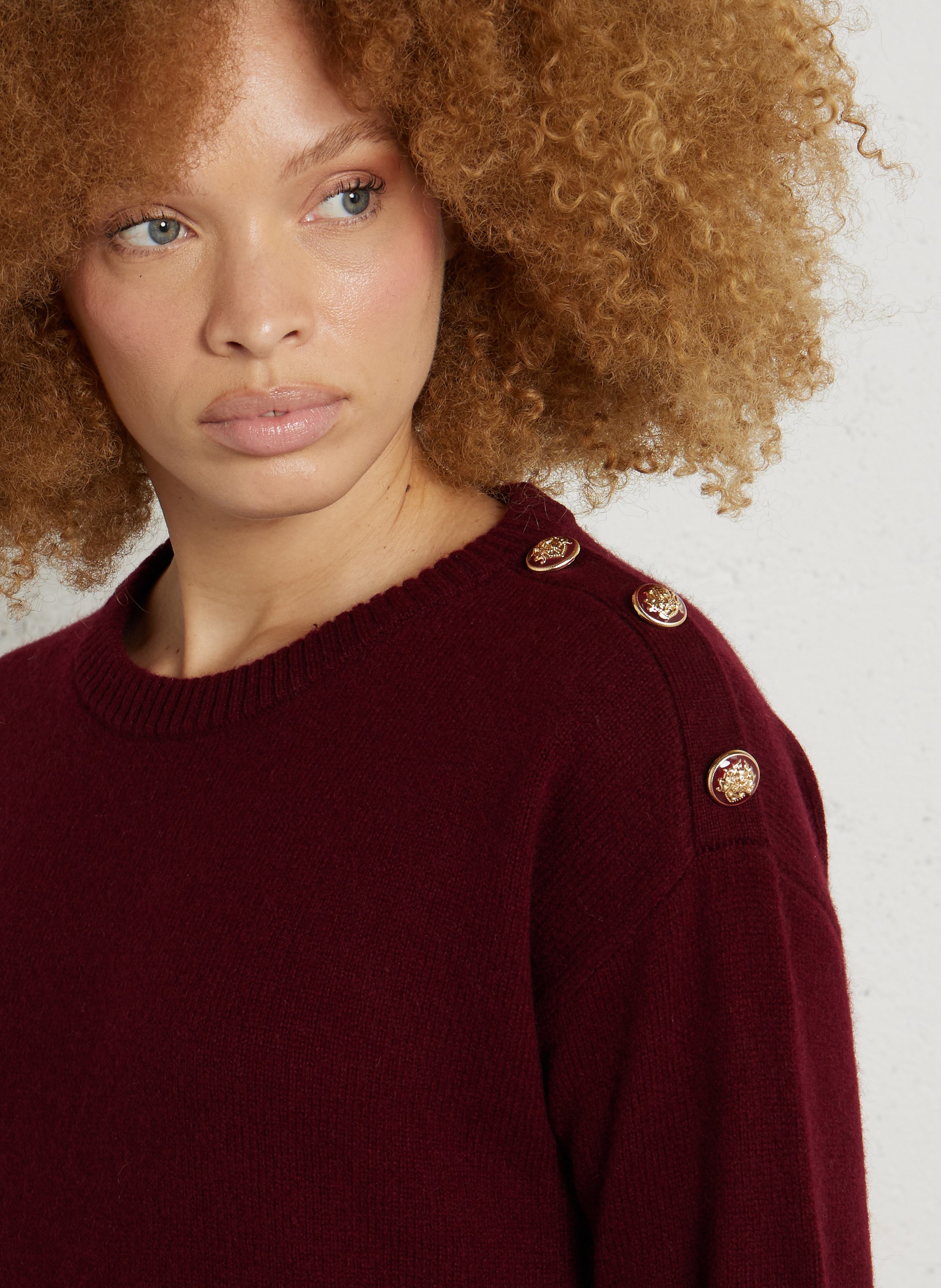 Korte, wollen jurk met ronde hals MAISON 123 Rood