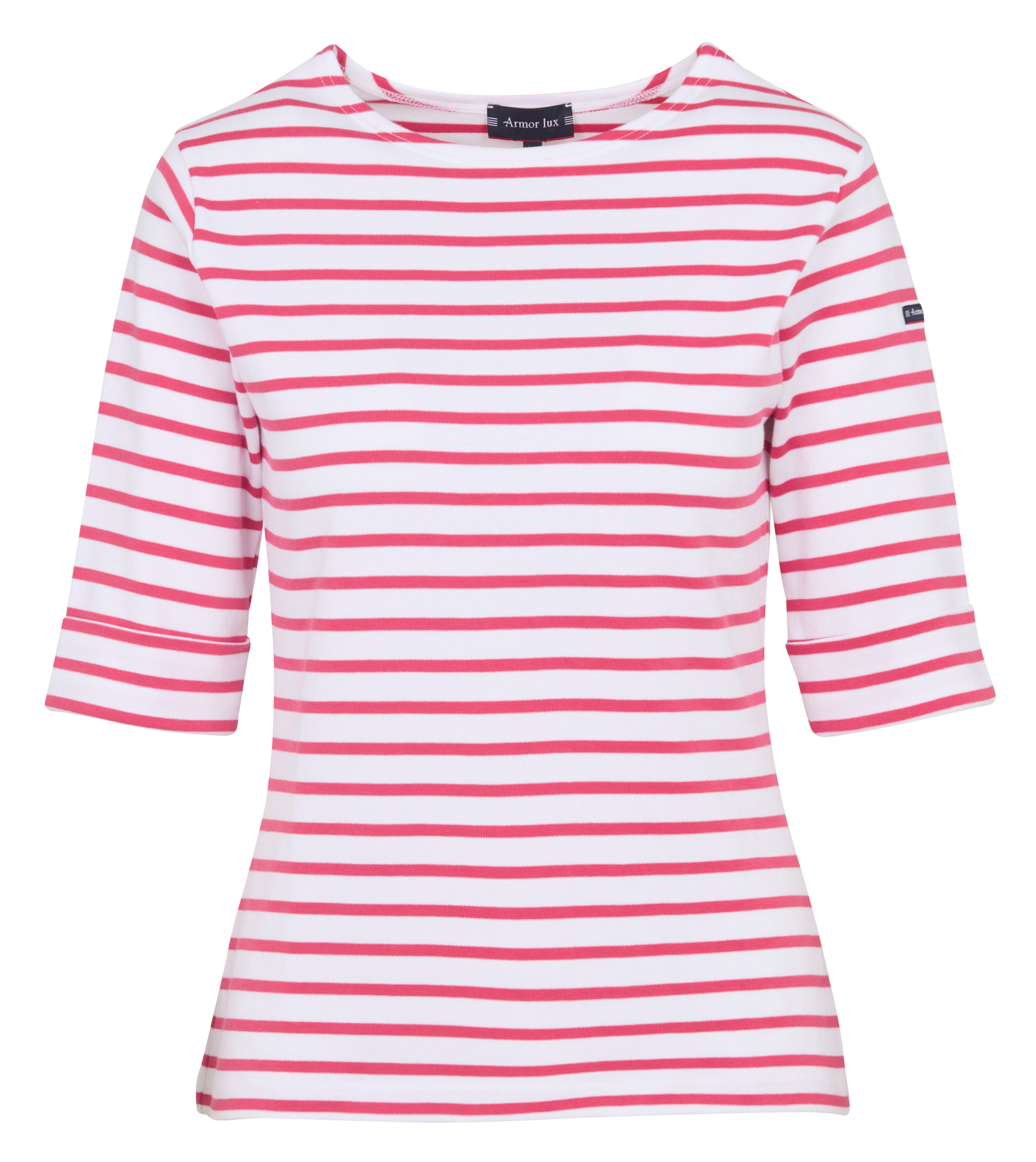 Marinière col bateau en coton épais  CANCALE Blanc-primerose