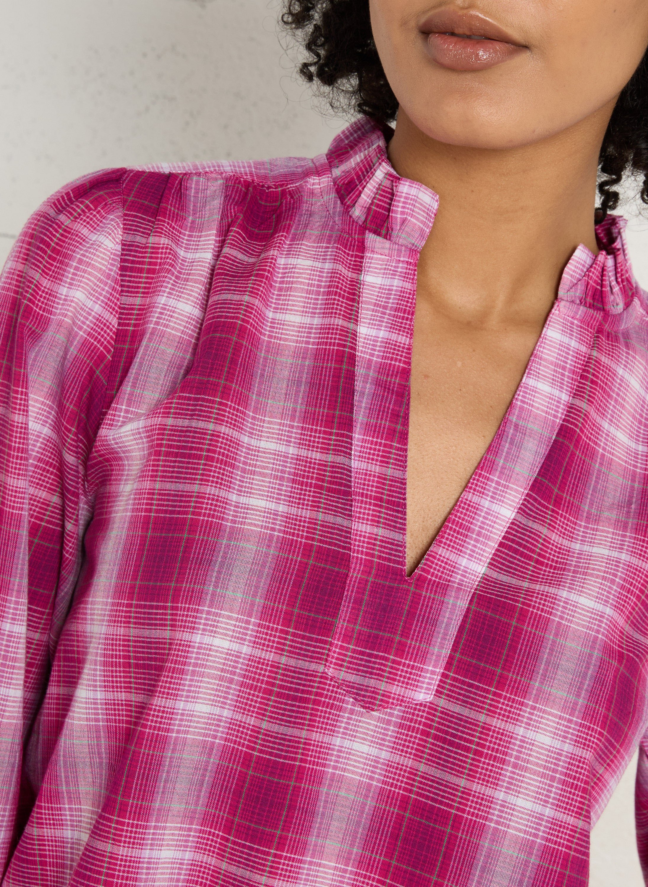 Blouse col tunisien en coton MAISON 123 Violet