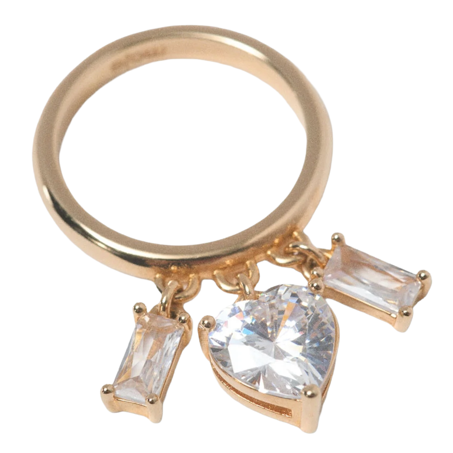 Ring met strass van messing MAJE Goudkleurig