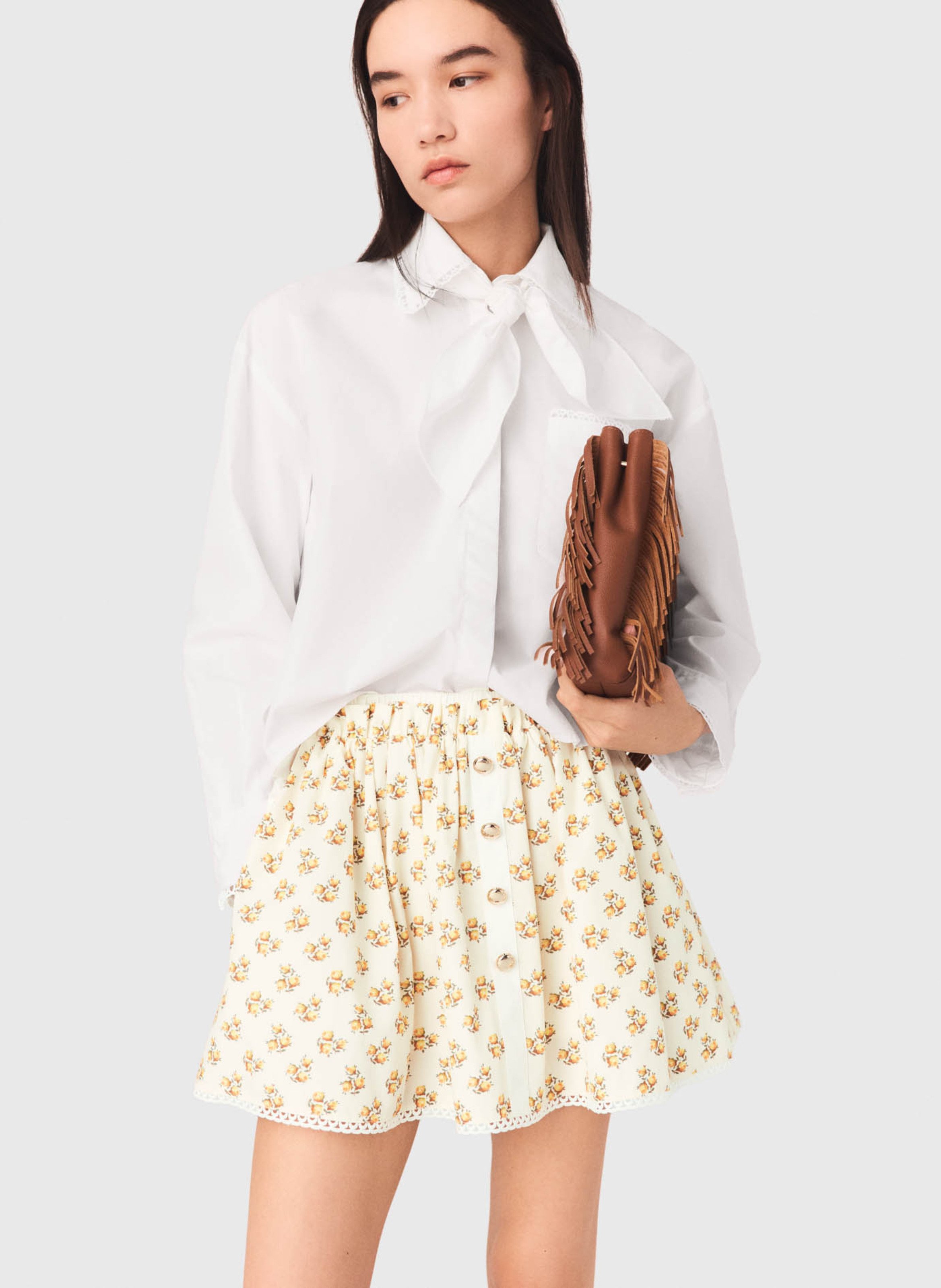 Gerende rok met print  MAJE Geel