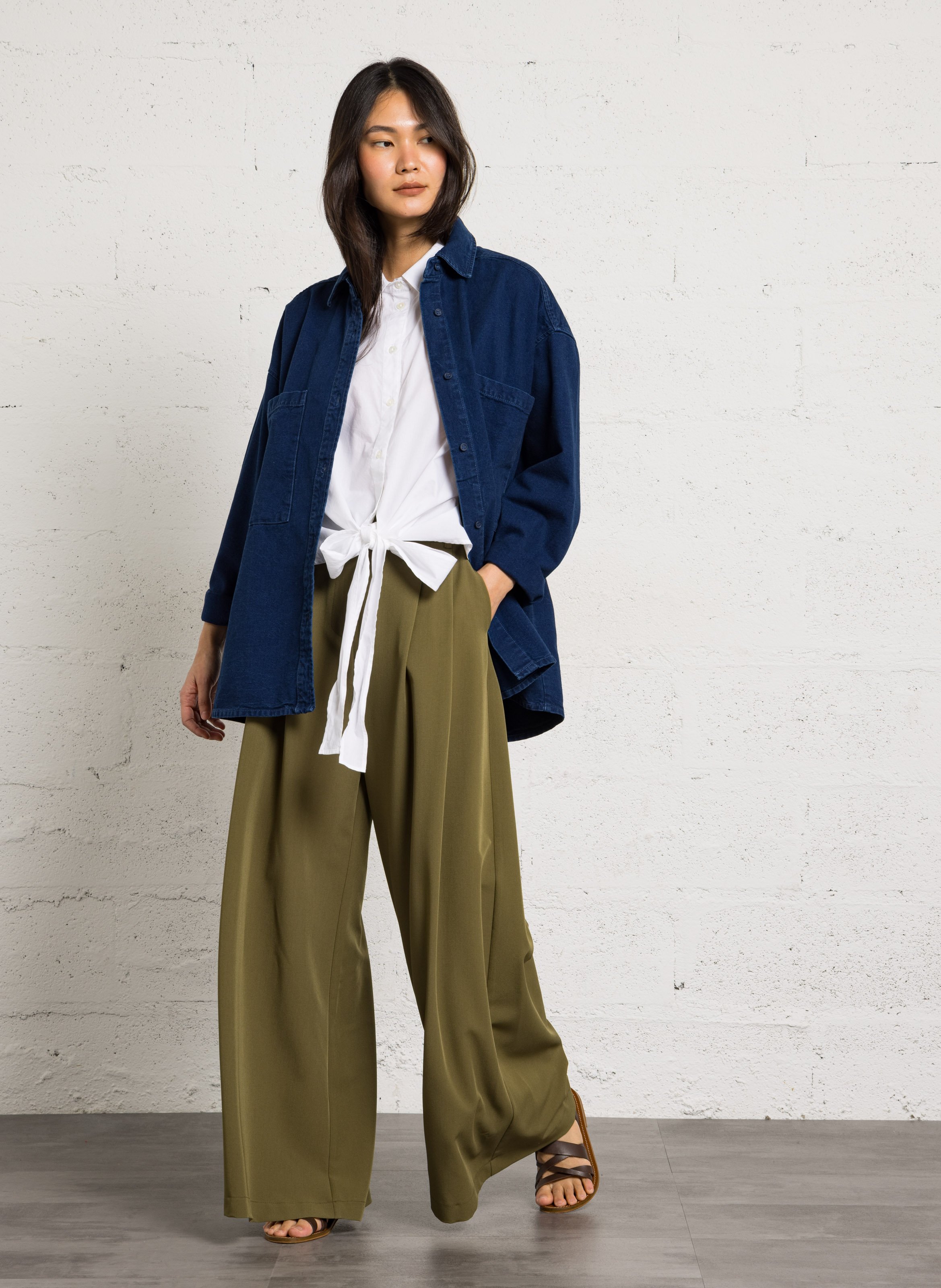 Glattleder-Gürtel mit Schnalle MAISON 123 Braun