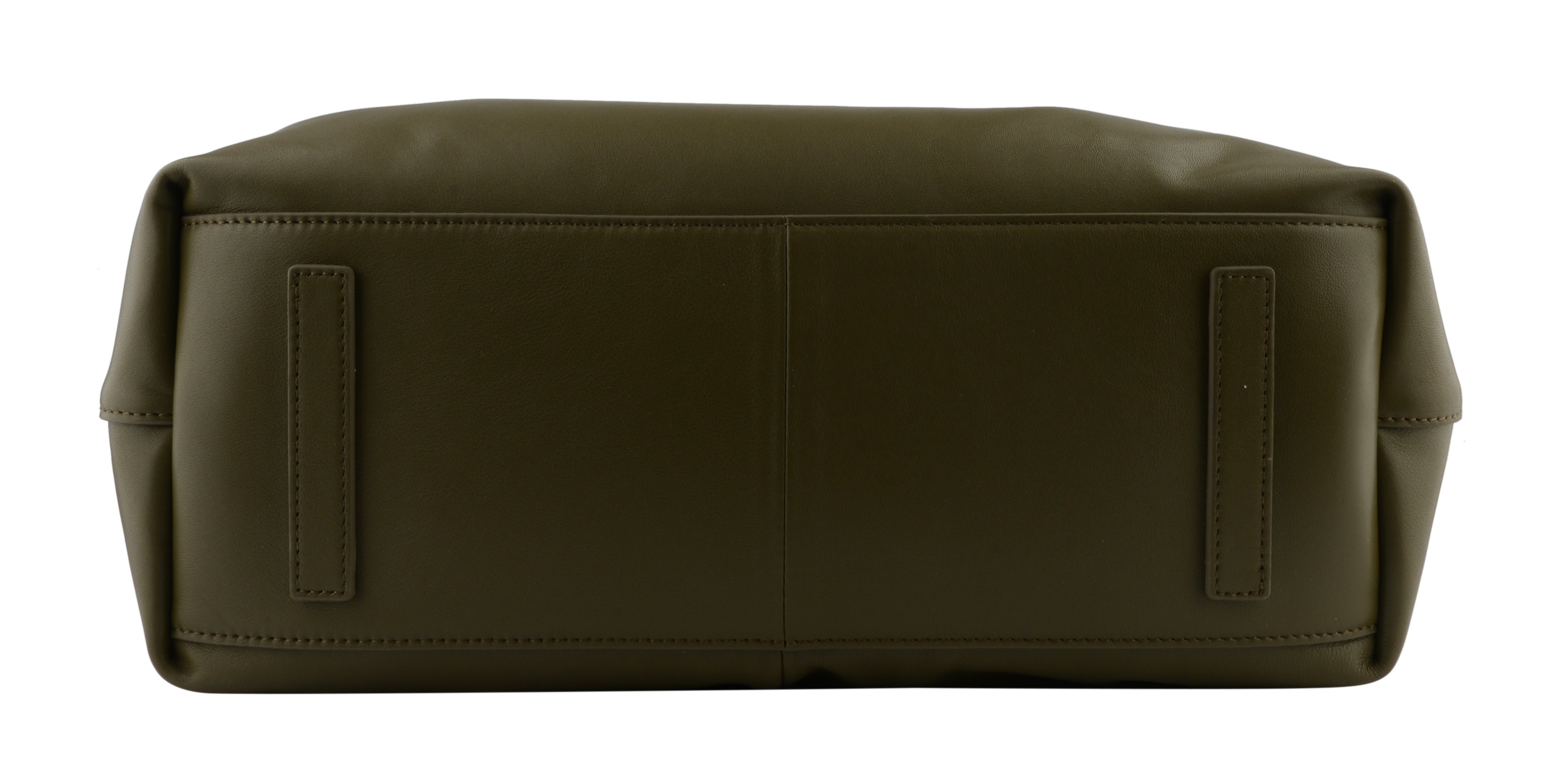 Calfskin leather shoulder bag POURCHET Khaki