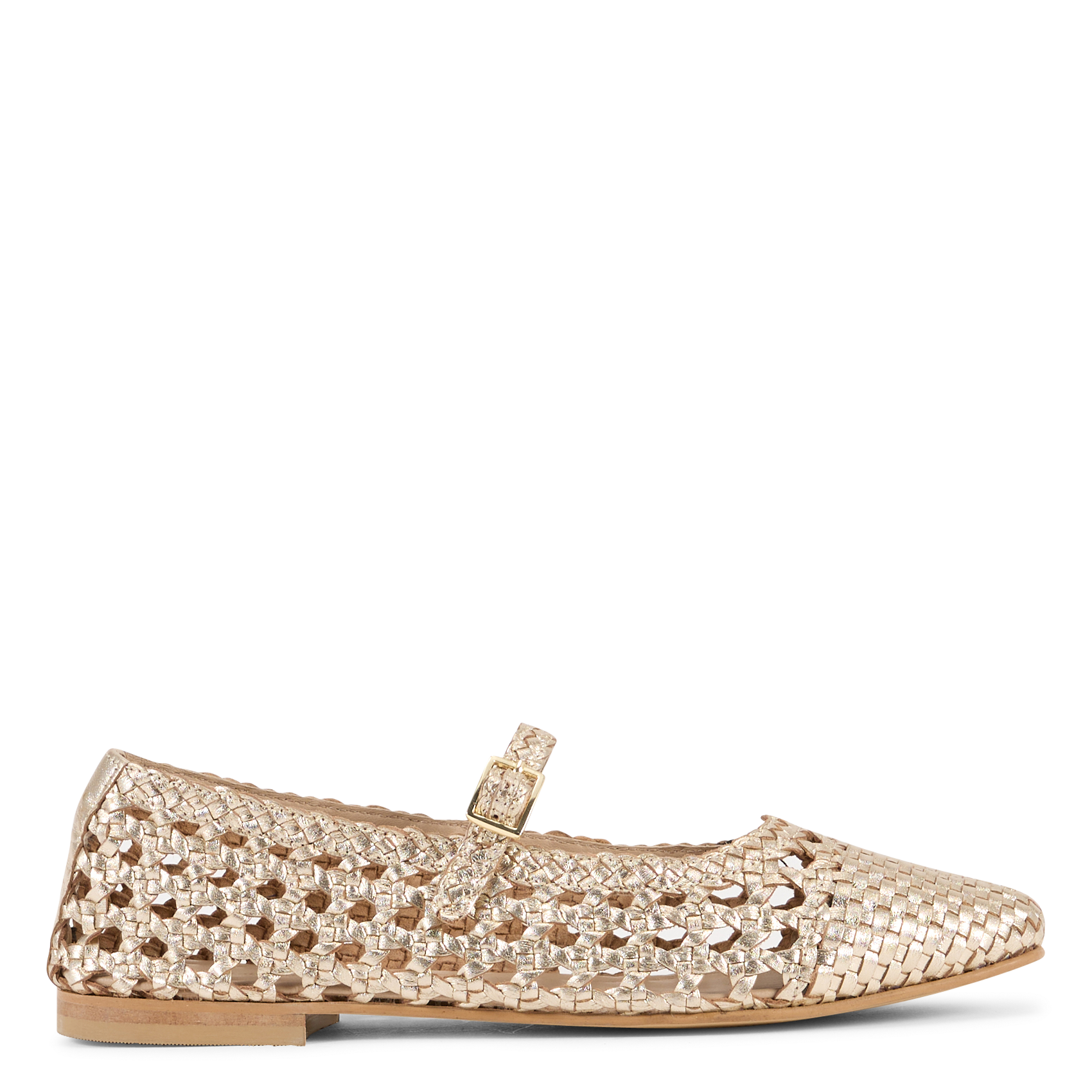 Braided leather strap ballerina flats LA FEE MARABOUTEE Yellow