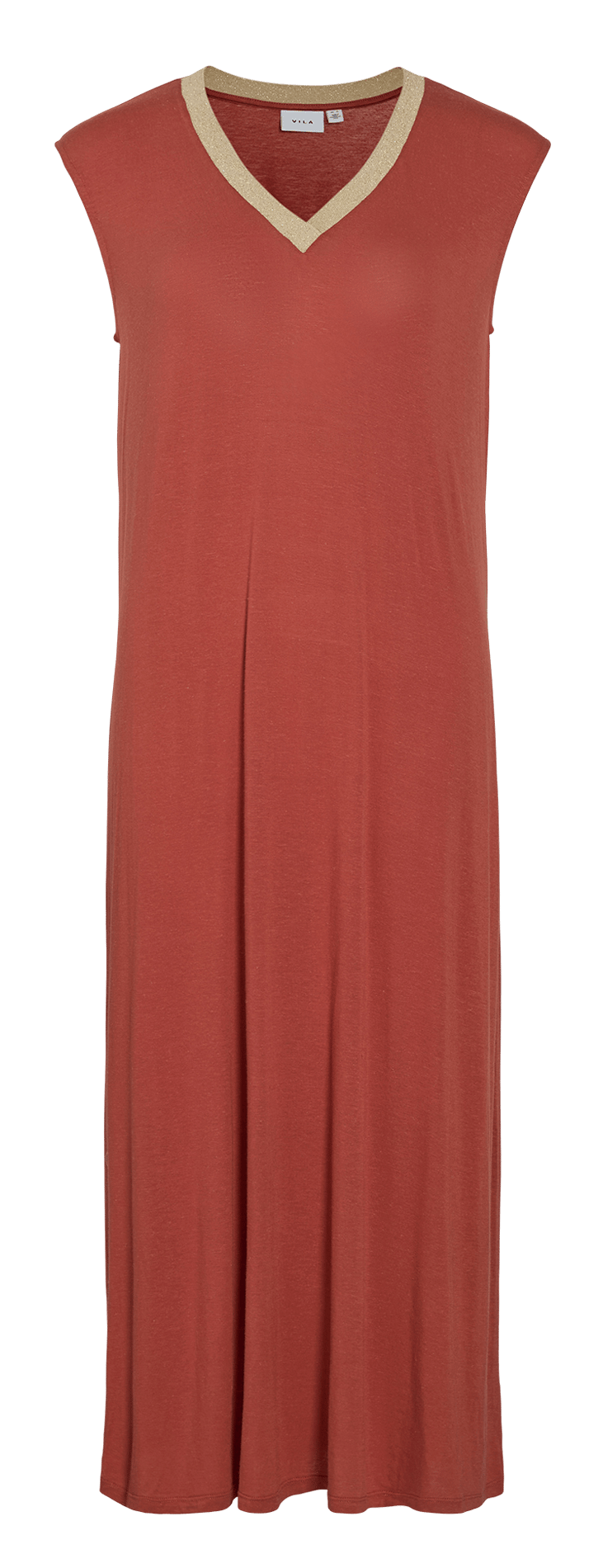Long V-neck dress VILA Orange