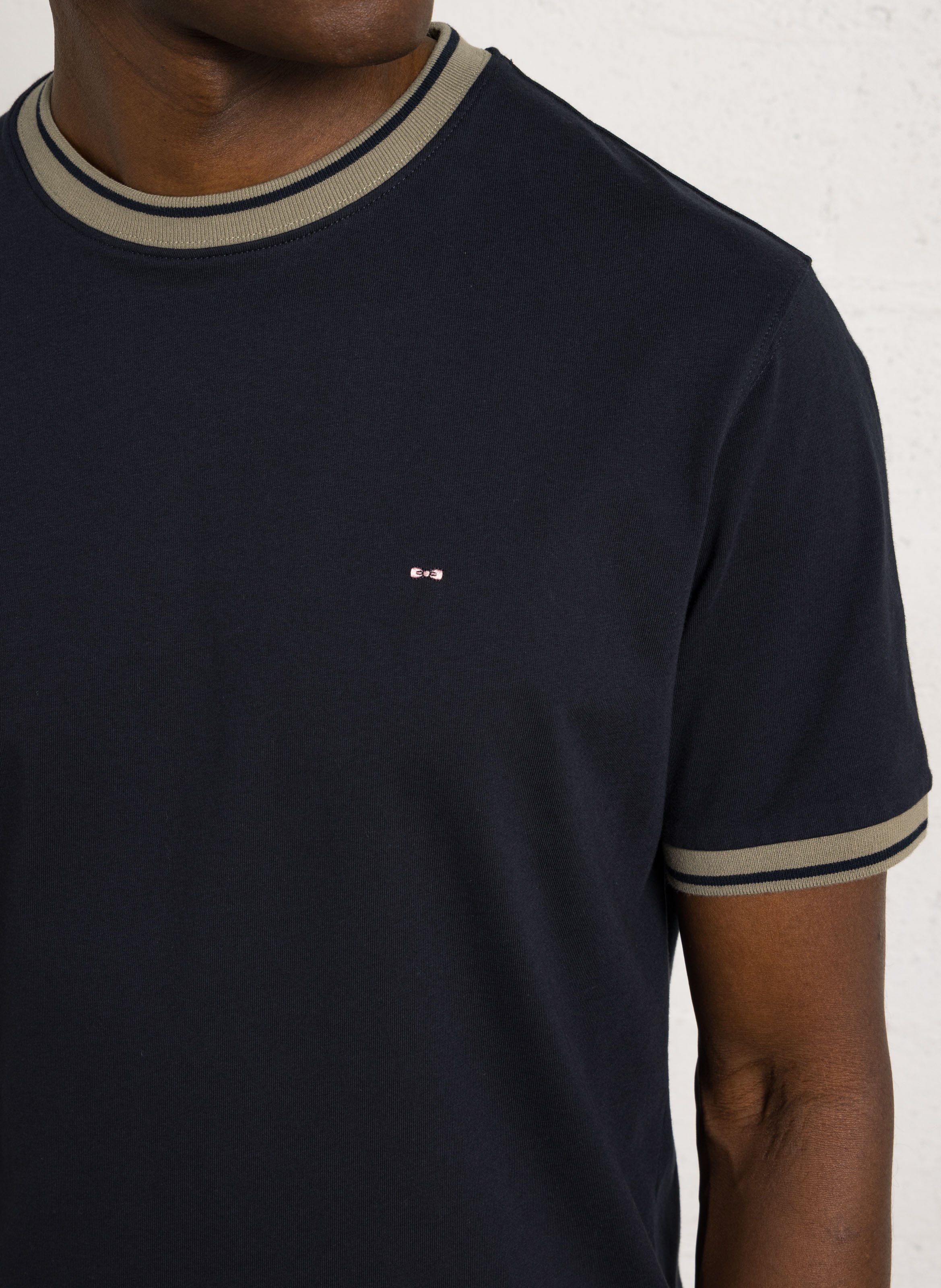 Tee-shirt col rond en coton mélangé EDEN PARK Beige