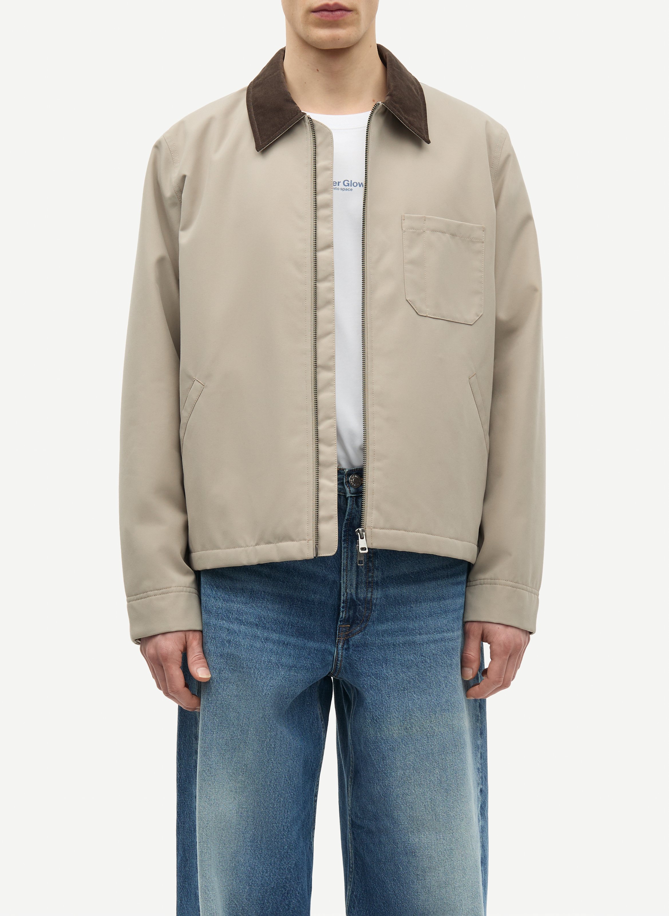 Straight jacket with classic collar SAMSOE SAMSOE Grey