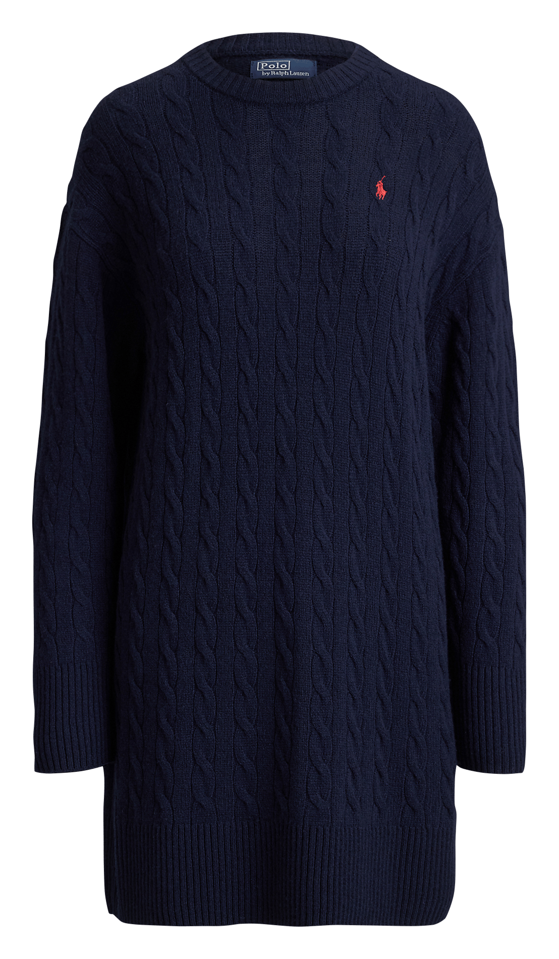 Short round-neck wool and cashmere dress POLO RALPH LAUREN Blue