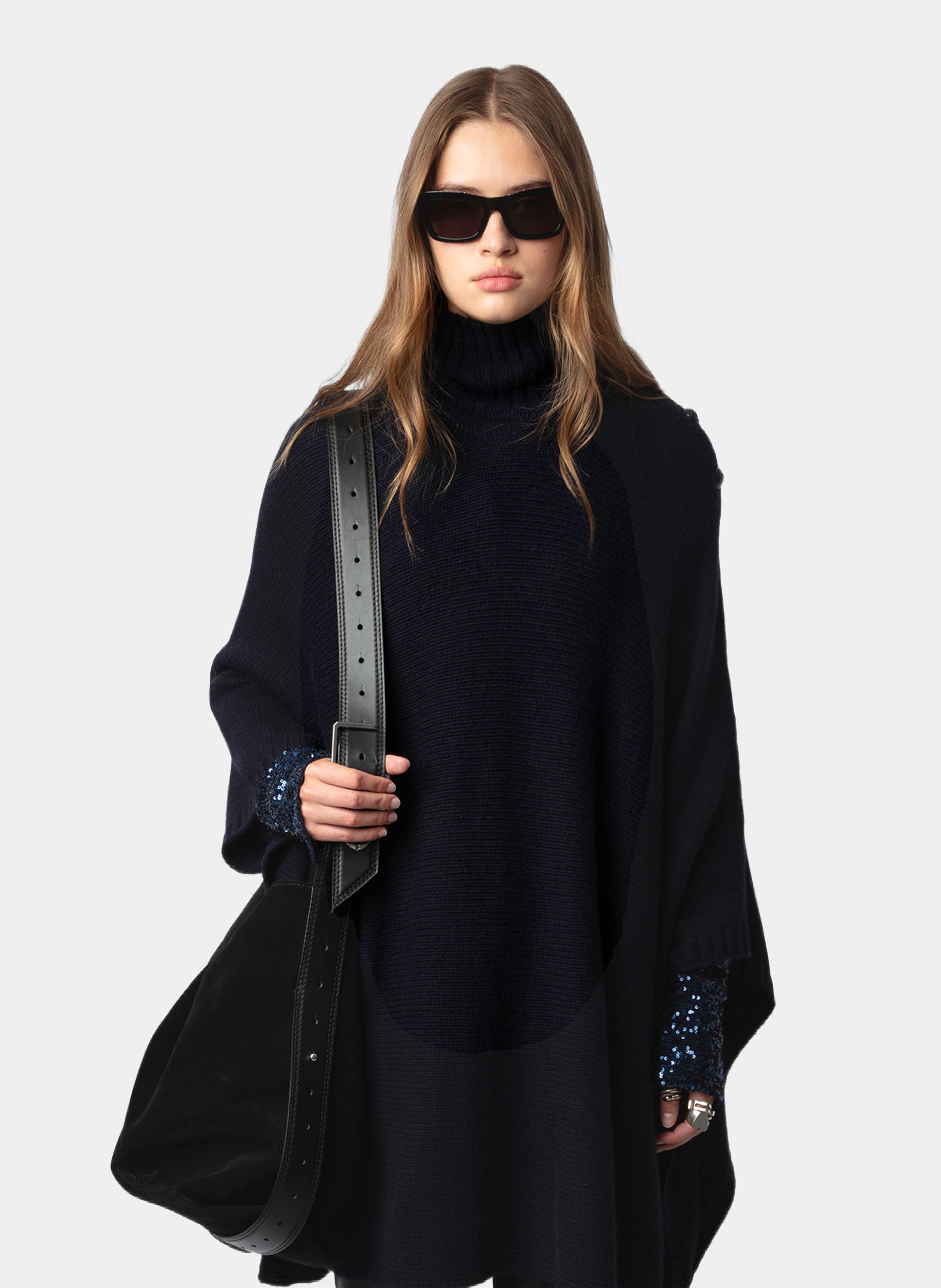 Poncho mit Stehkragen aus Kaschmir ZADIG&VOLTAIRE Blau