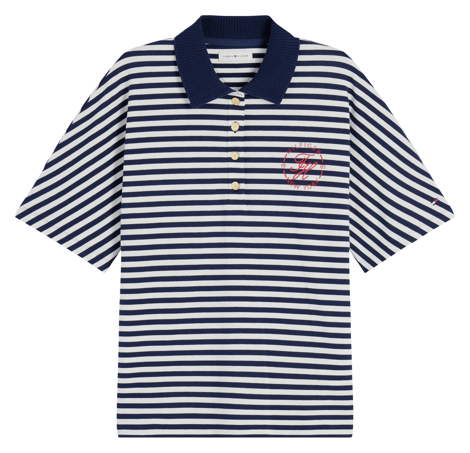 Poloshirt mit kurzen Ärmeln uni TOMMY HILFIGER Blau