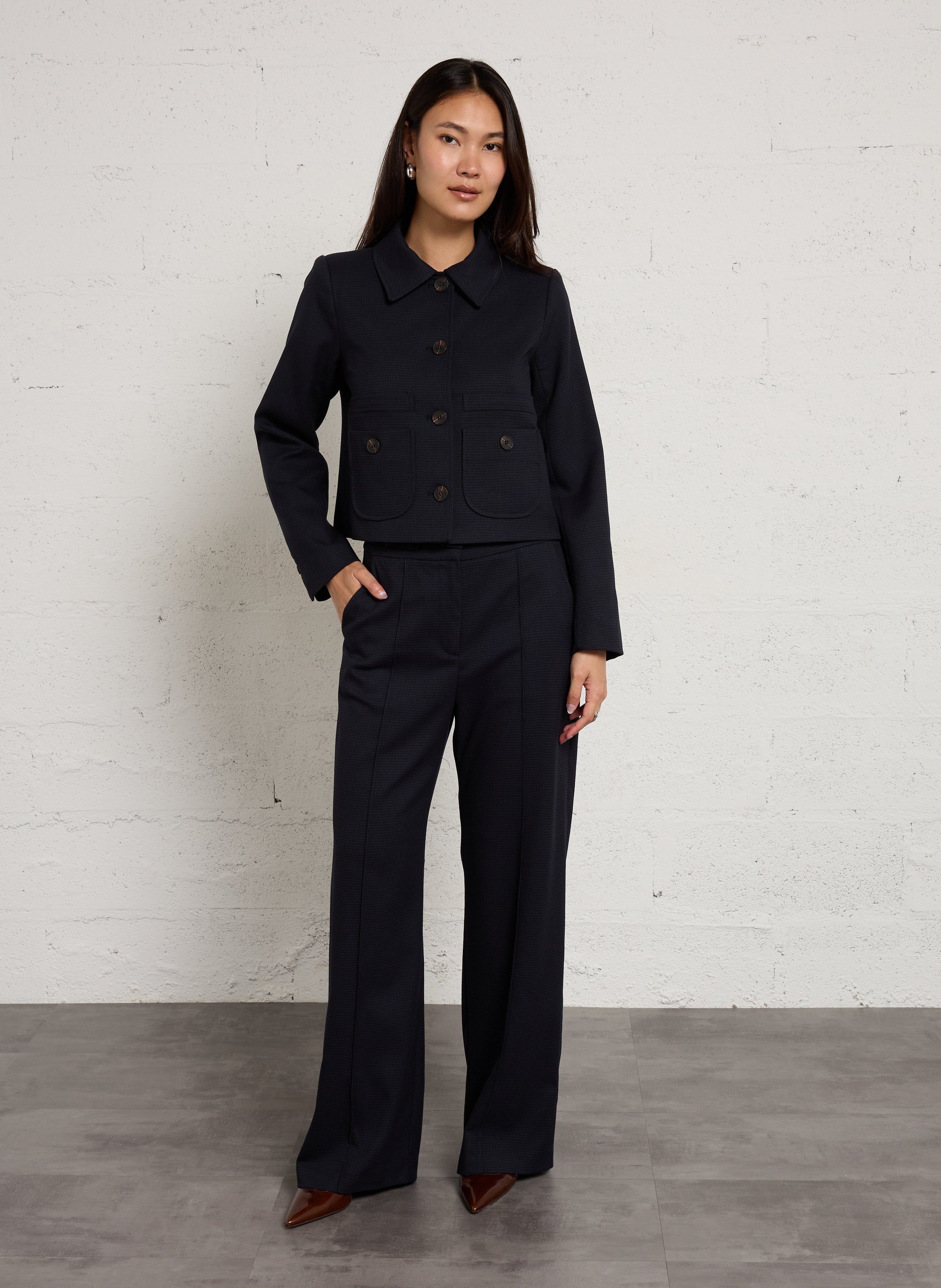 Azawood high-waisted wide-leg trousers SUNCOO Blue
