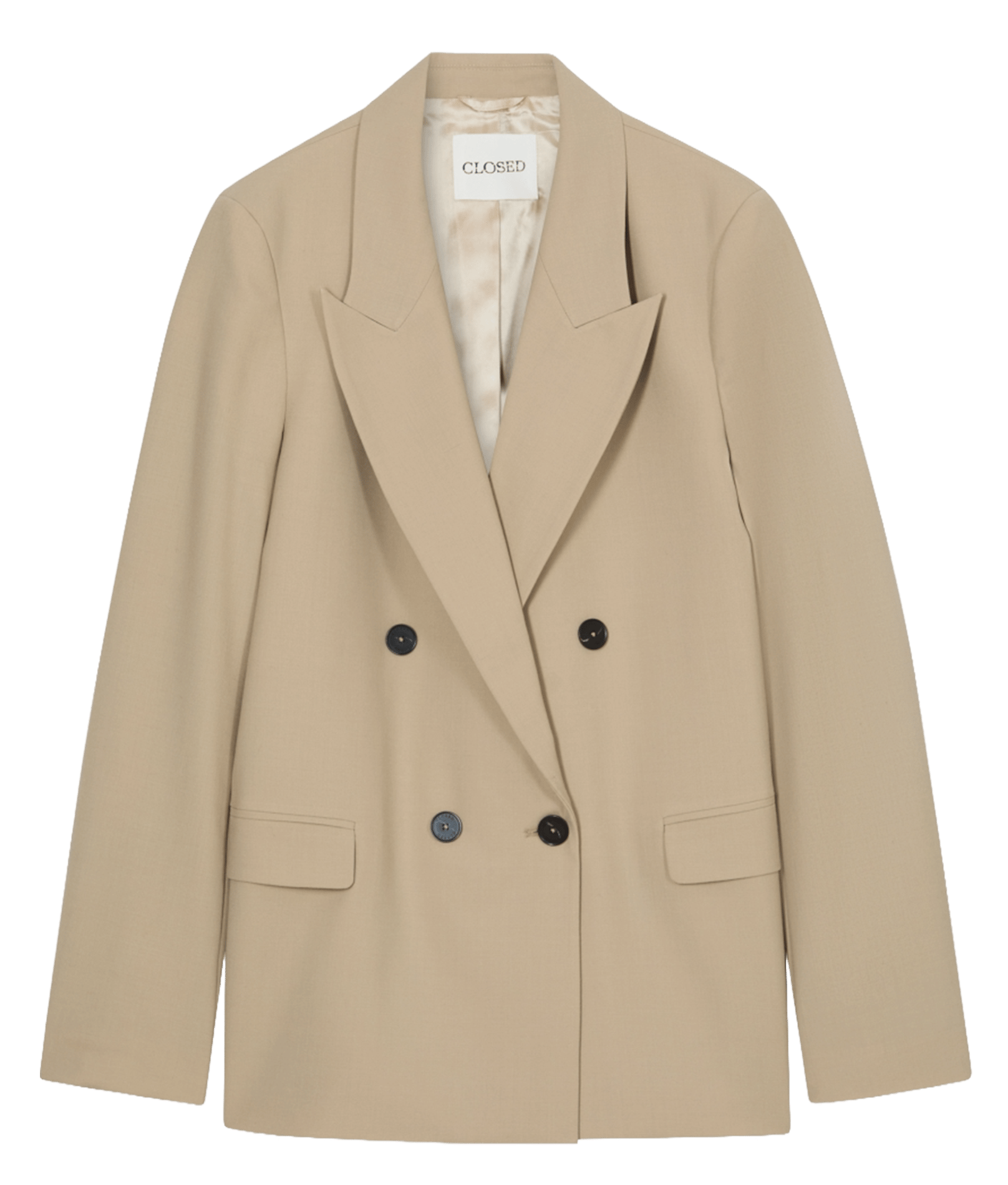 Straight tailored jacket in mixed recycled wool CLOSED Beige