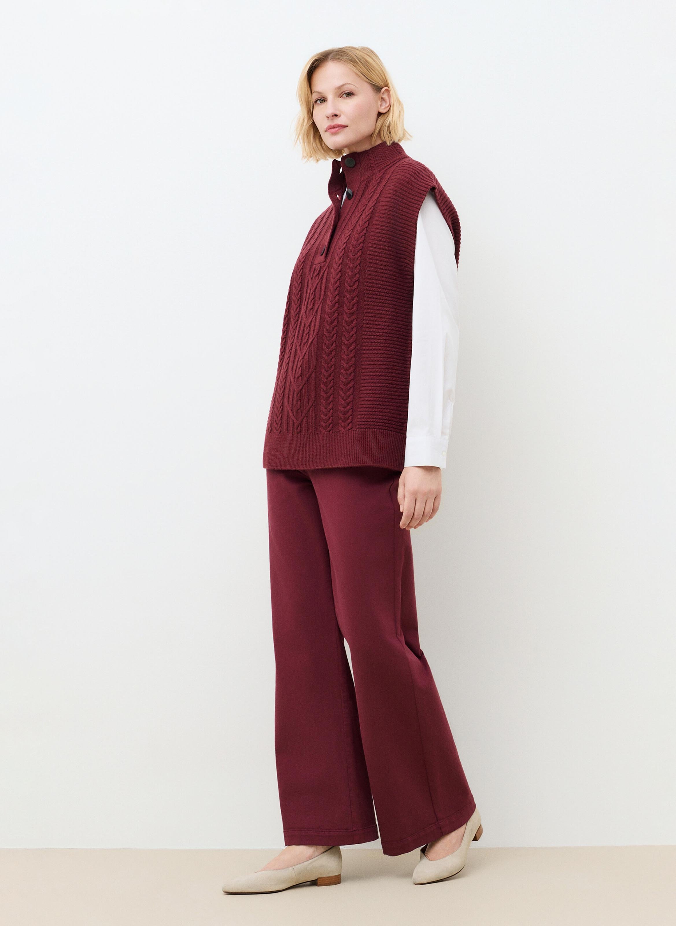 Gerade geschnittener Pullover aus Wollmix CAROLL Rot