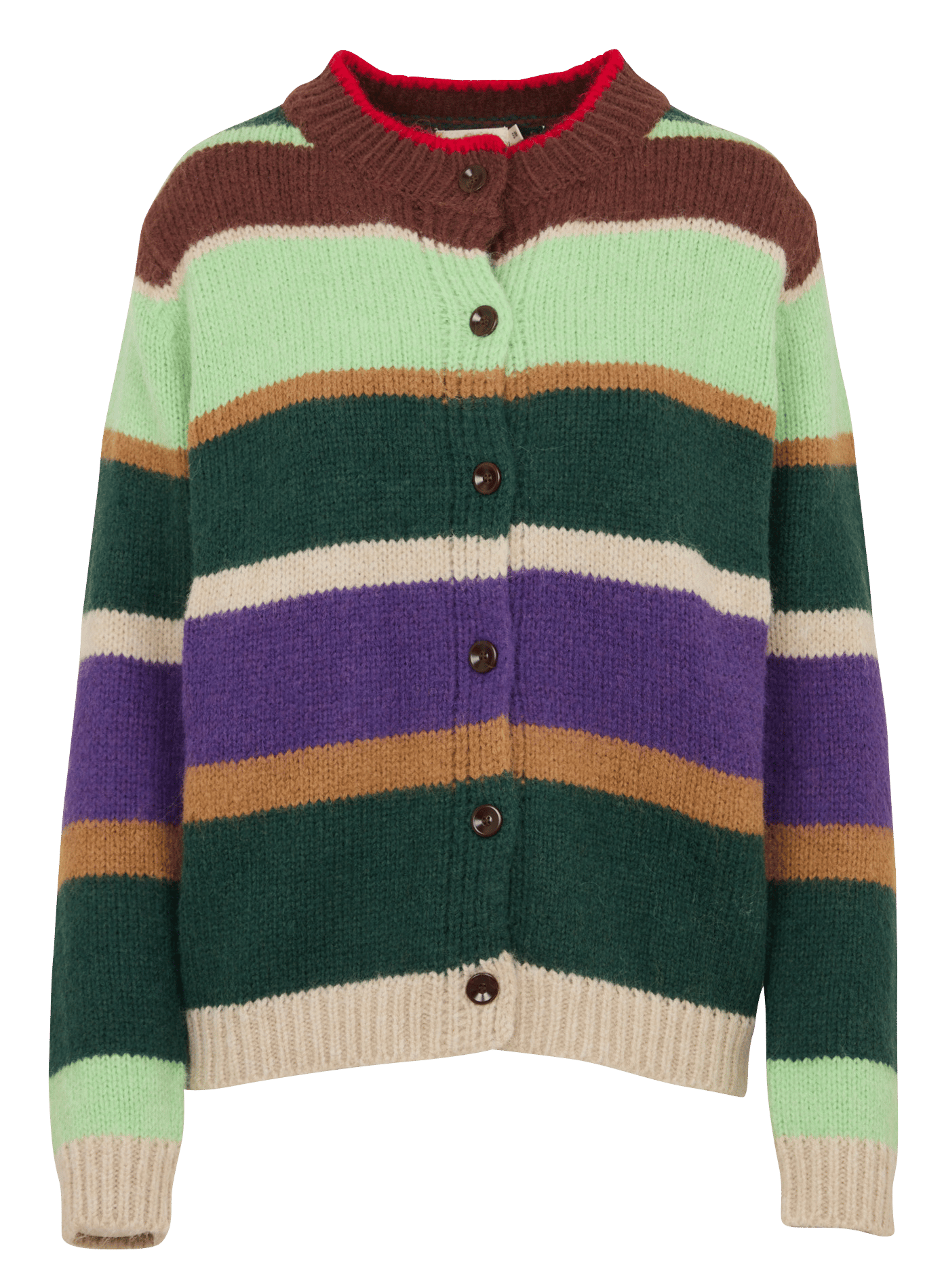 Rechte gestreepte cardigan met klassieke kraag THE KORNER Veelkleurig