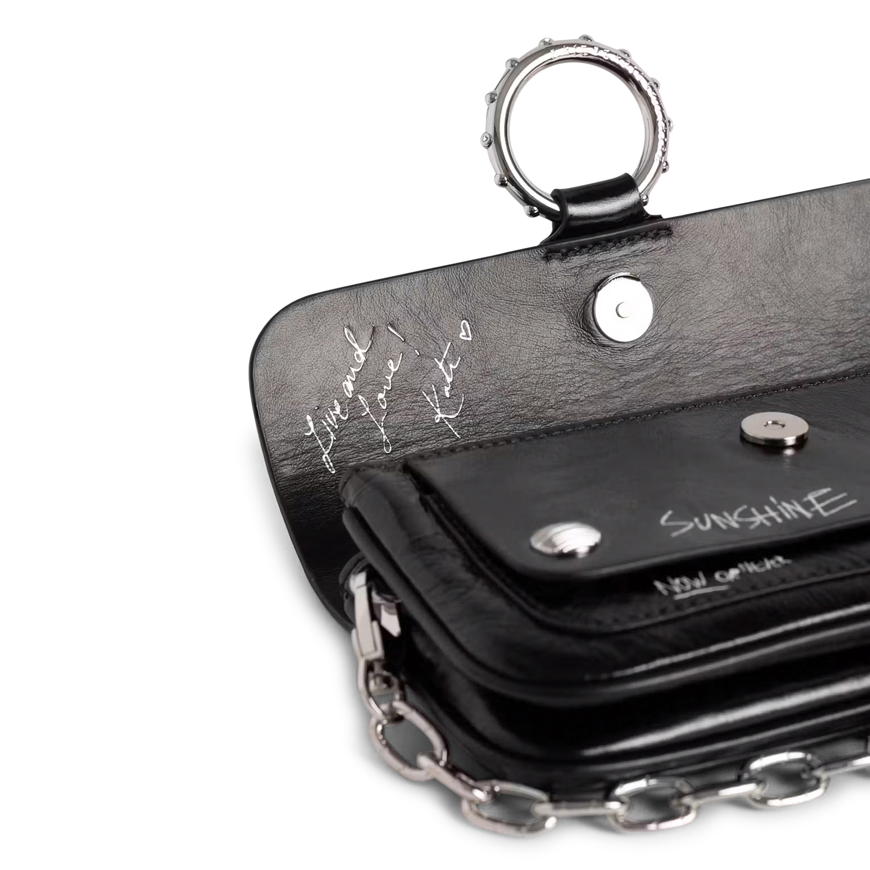 Sac bandoulière imprimé en cuir ZADIG&VOLTAIRE Noir