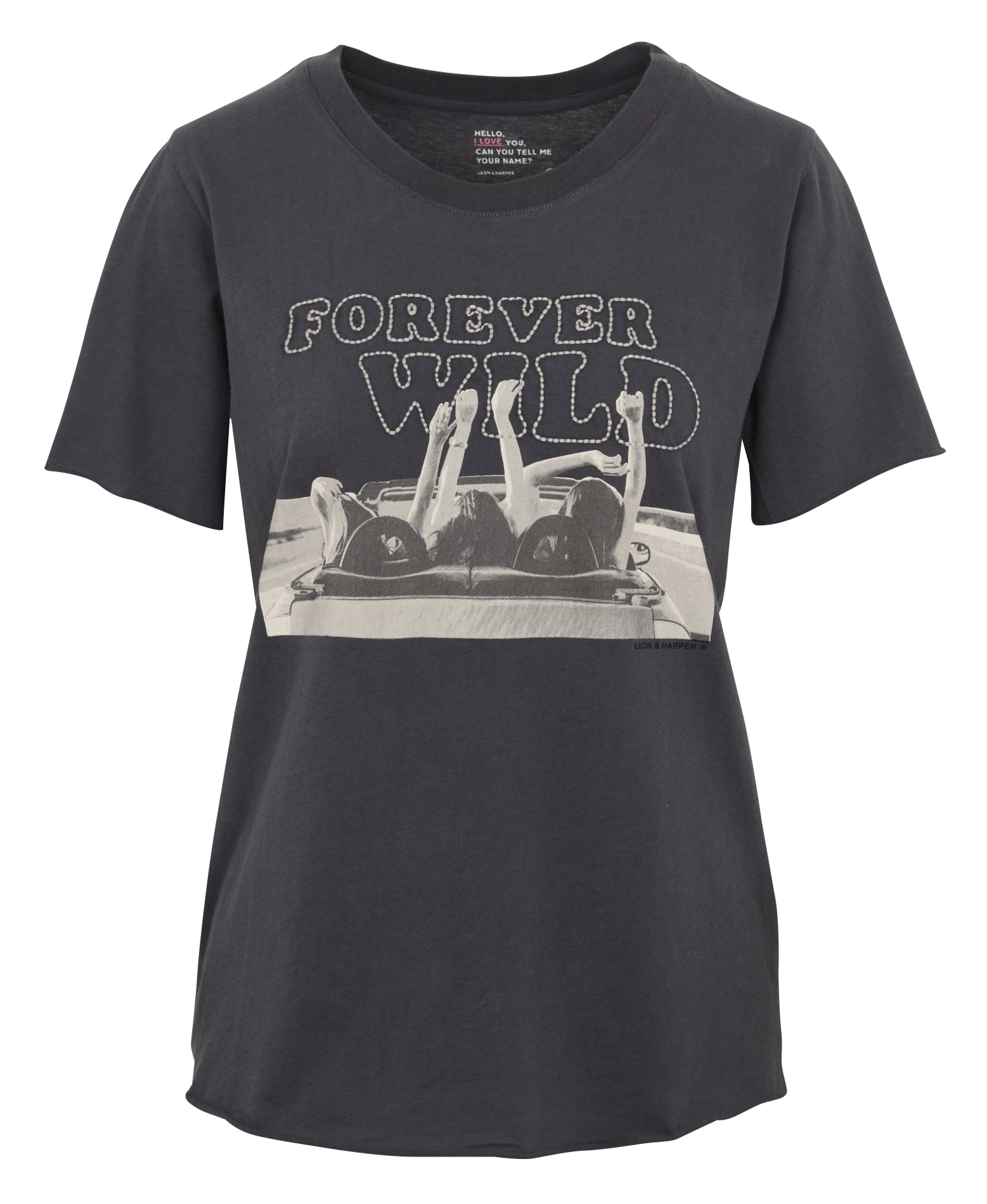 Tee-shirt imprimé en coton bio LEON & HARPER Gris