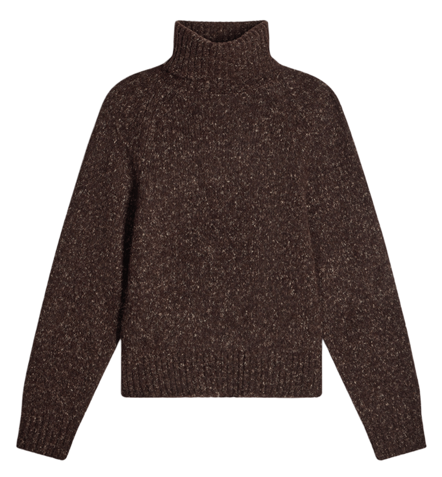 Straight-fit high-neck sweater in marl knit VANESSA BRUNO Brown