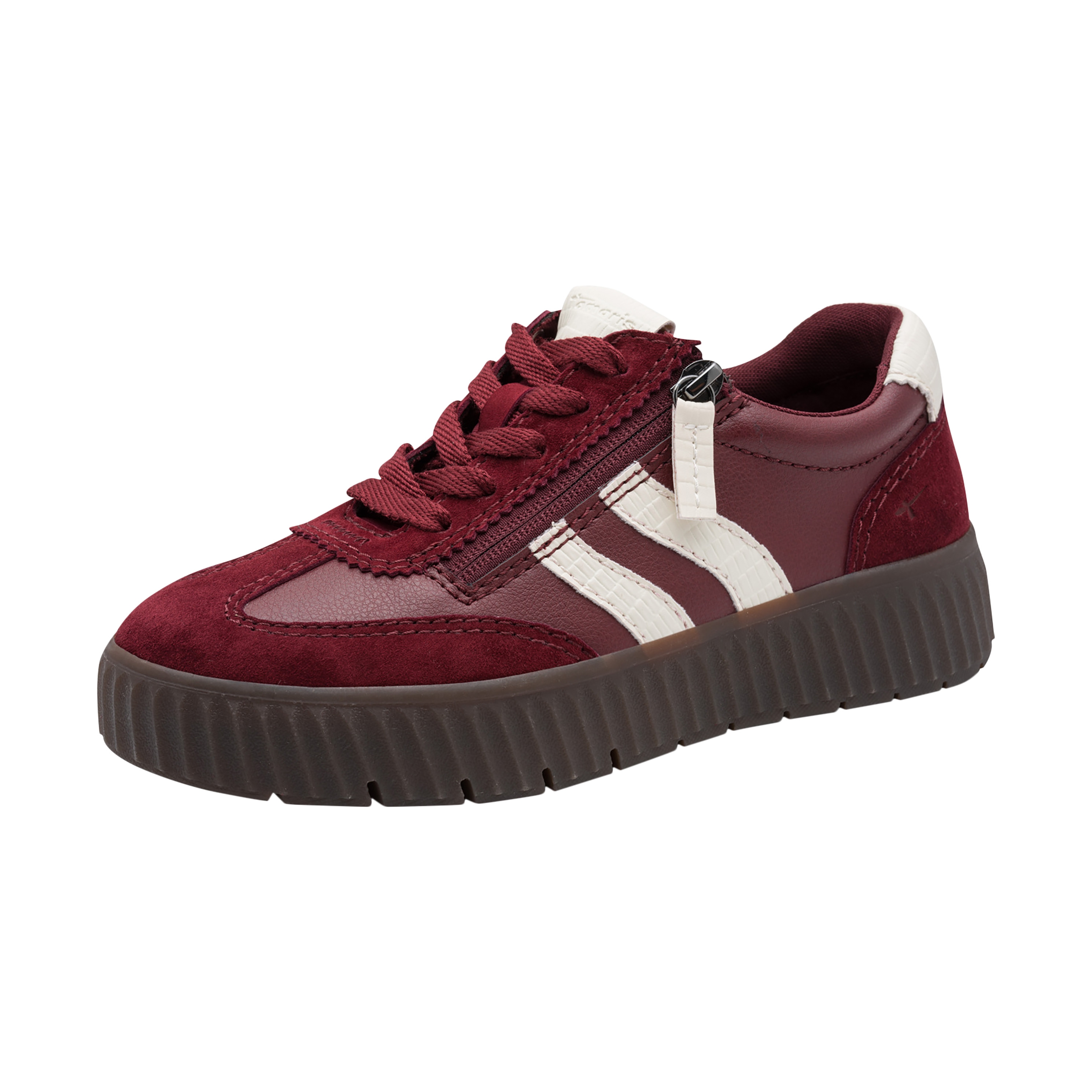 Leather trainers TAMARIS Red