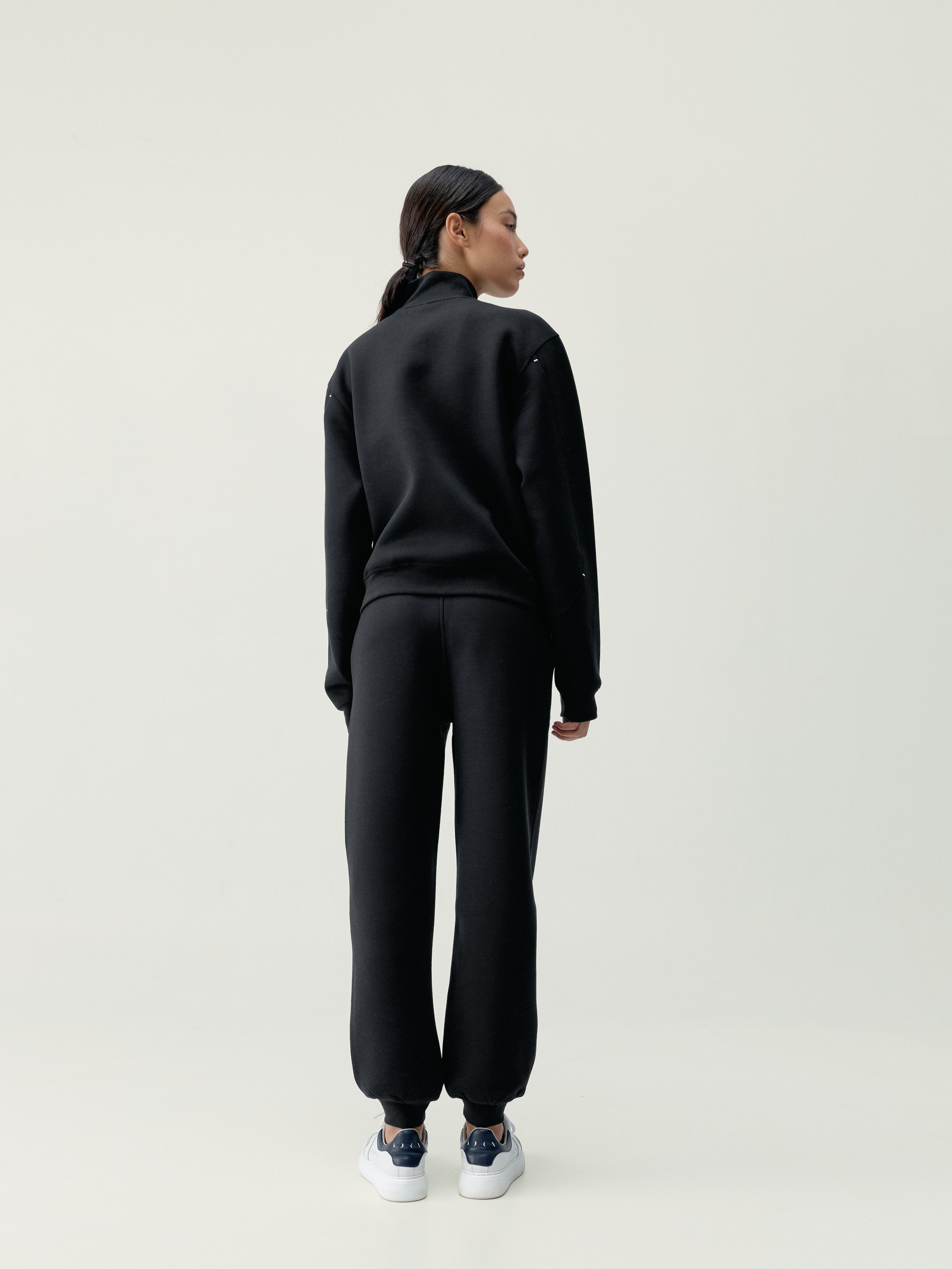 Women's BLOOM half-zip quick-drying sports sweatshirt BORN Black
