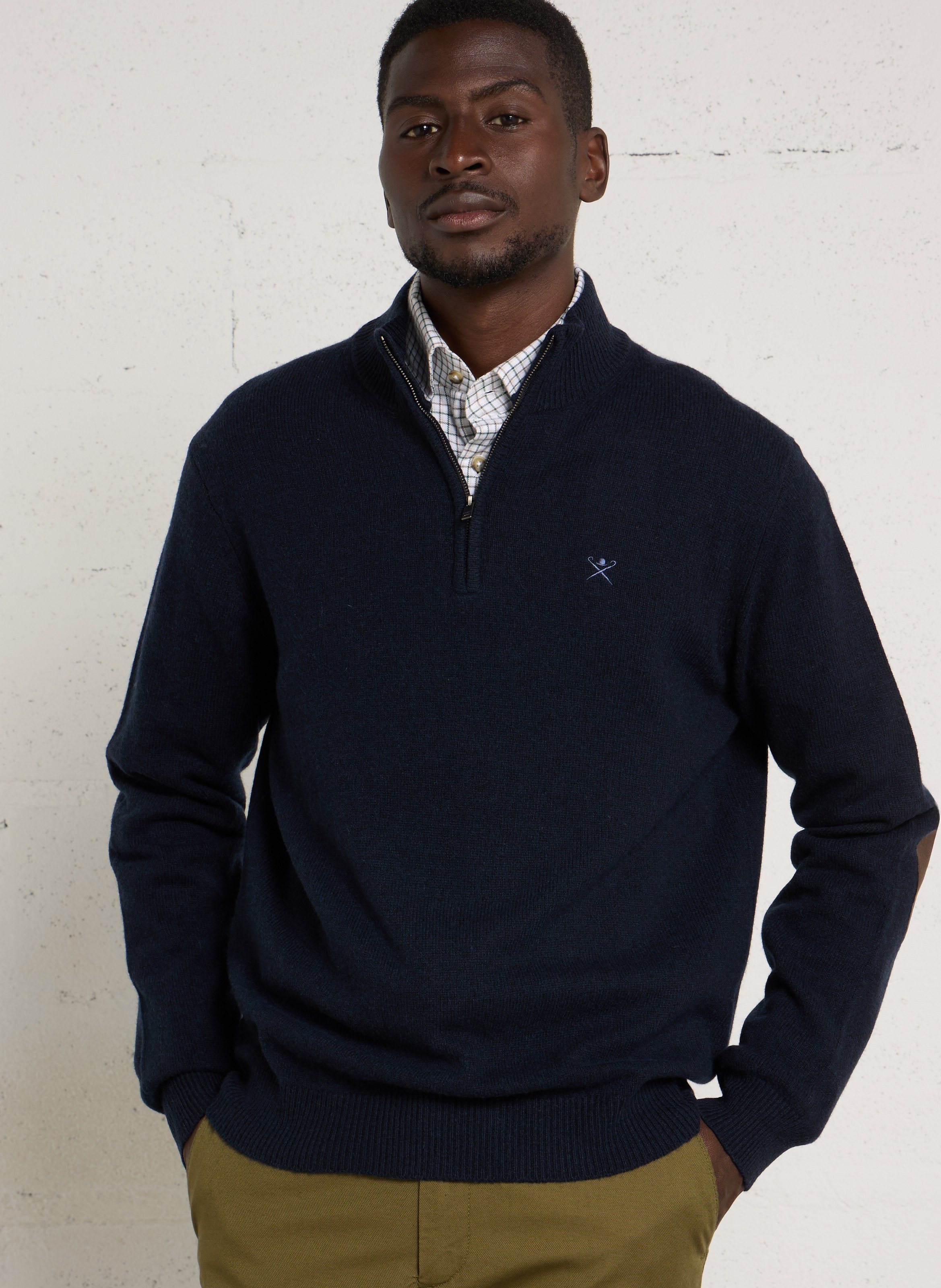 Pull droit col camionneur en laine HACKETT