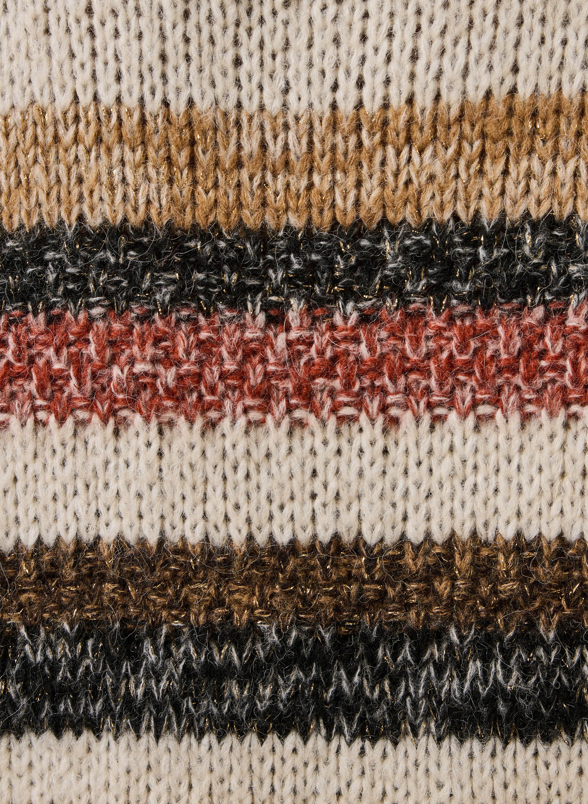 Rundhalspullover mit Streifen LA FEE MARABOUTEE Beige