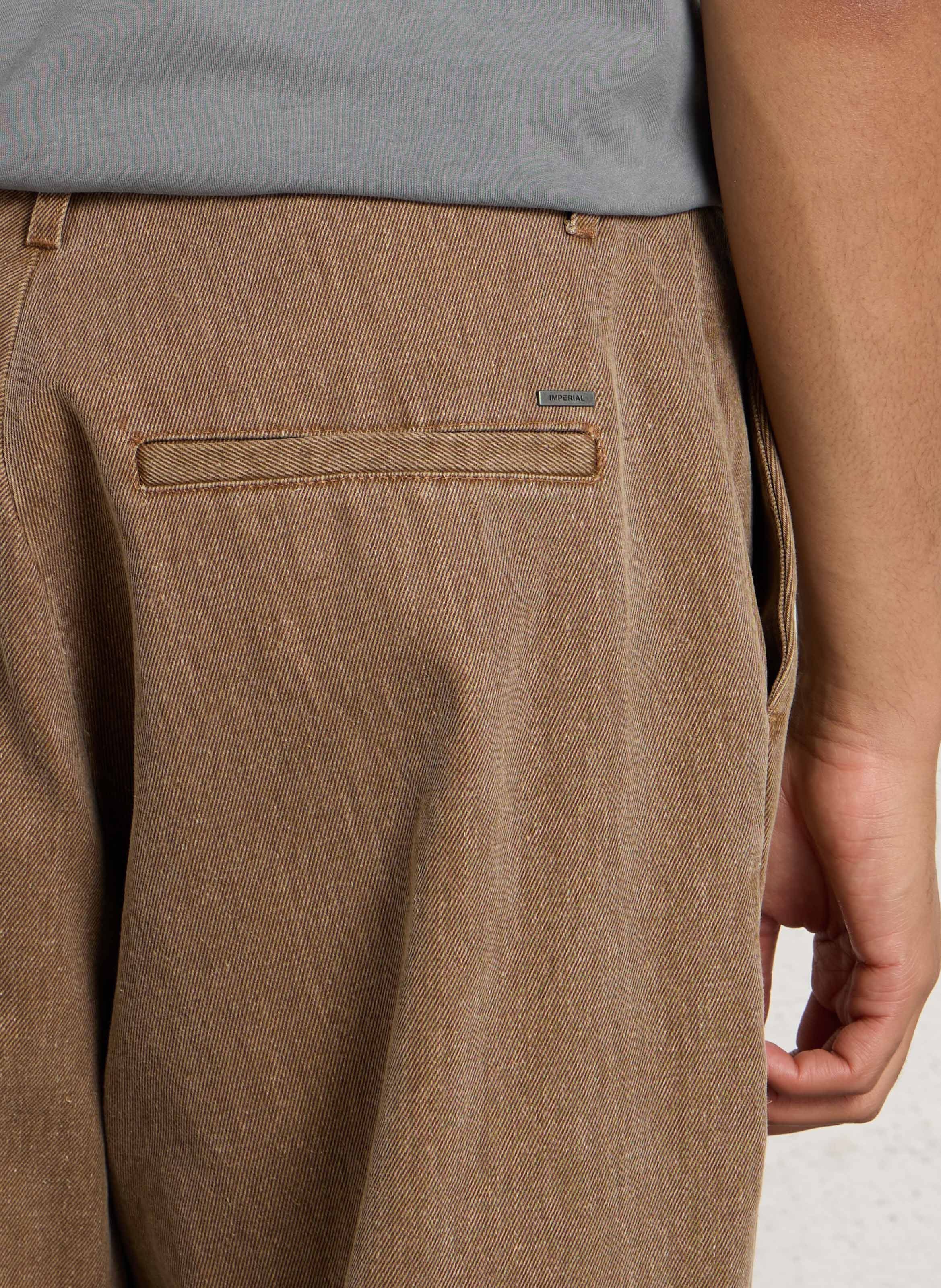 Wijde chino van katoen IMPERIAL Beige