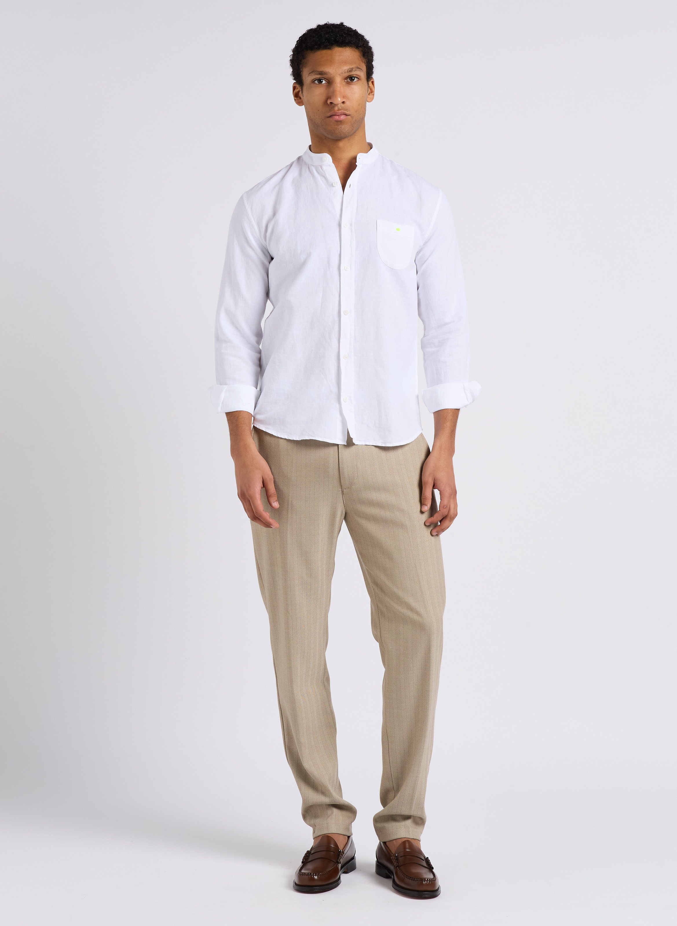 Herringbone suit pants Brown