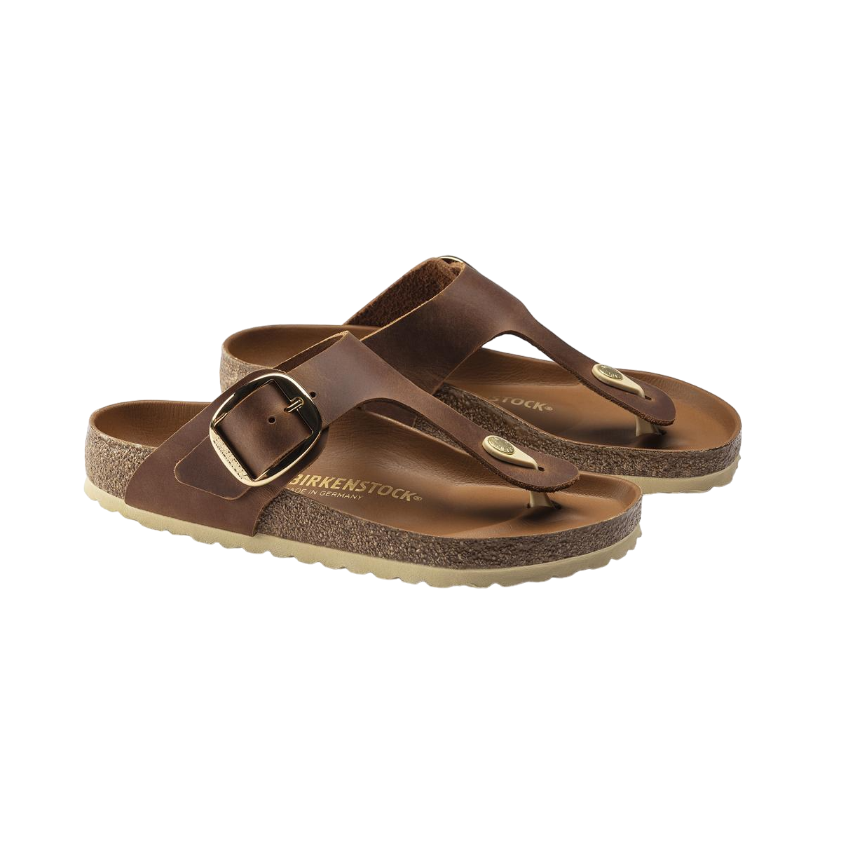 Faux leather sandals BIRKENSTOCK Brown