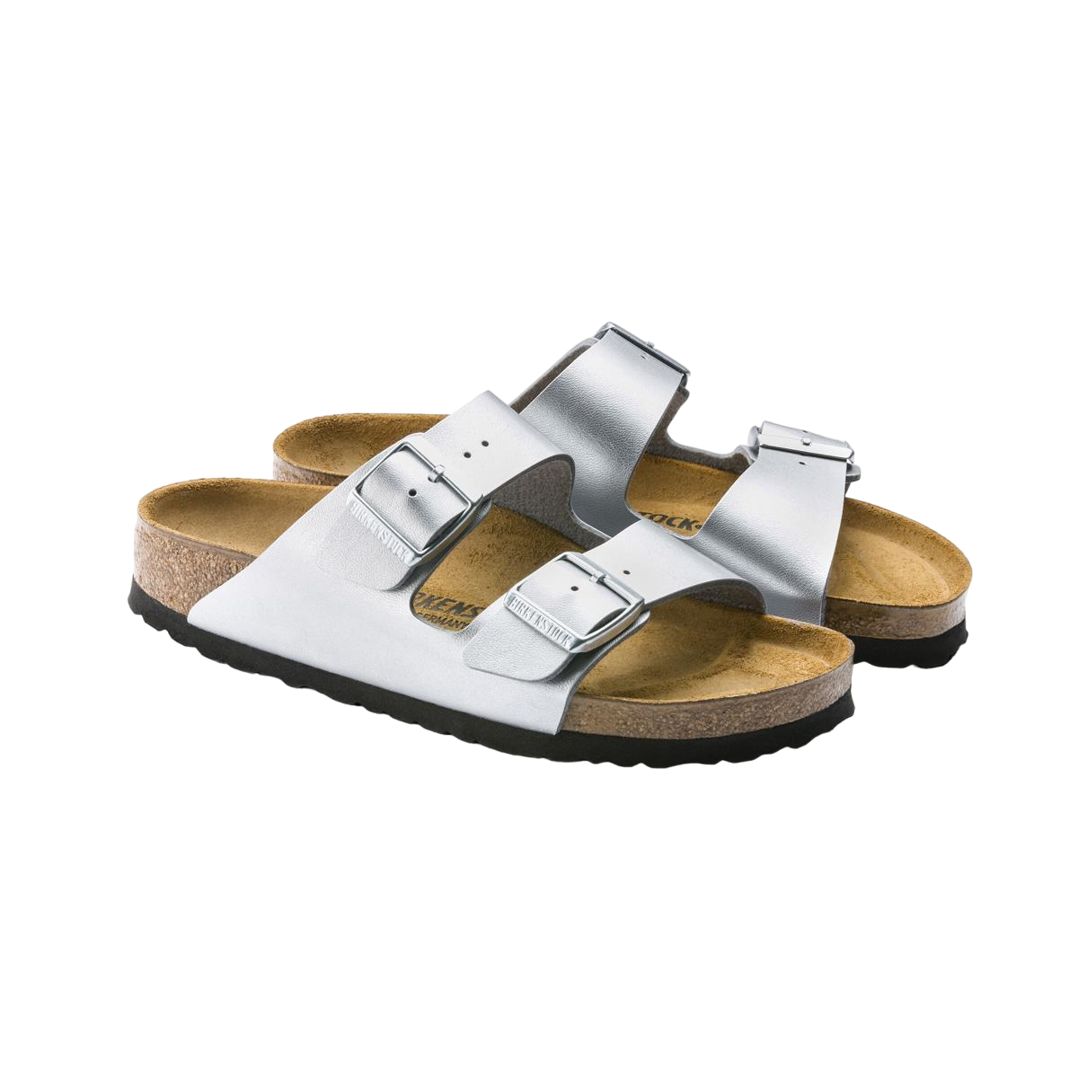Faux leather sandals BIRKENSTOCK Silver