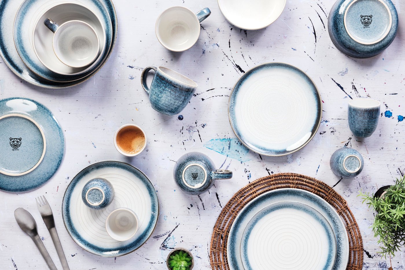 Complete cosmos set - 30 pieces - cream BJORN Blue