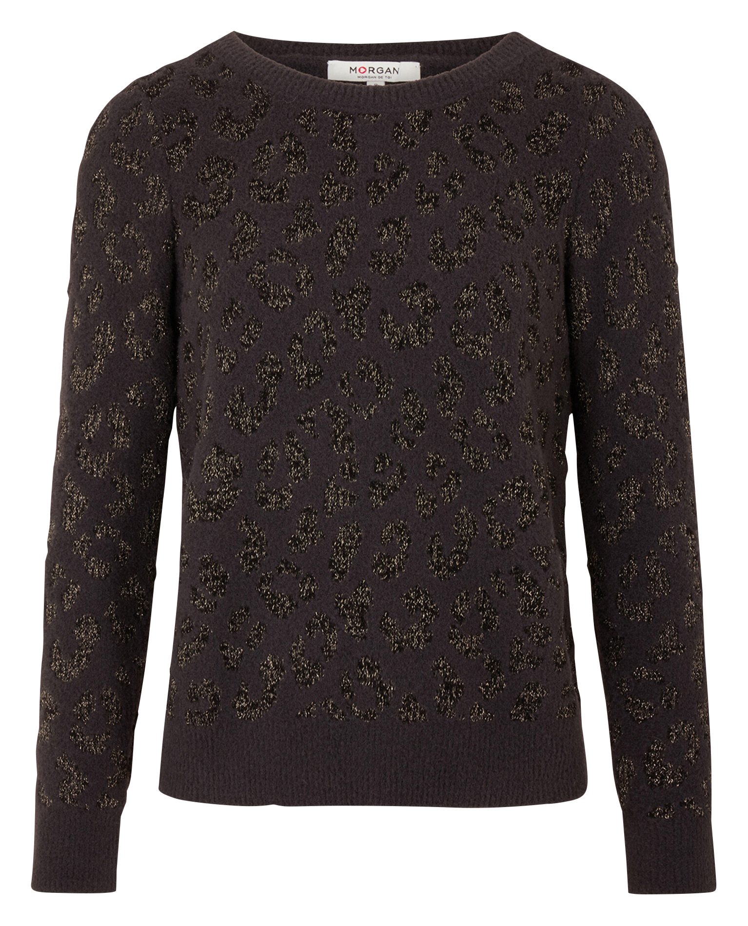 Metallic Leopard Print Sweater MORGAN Grey