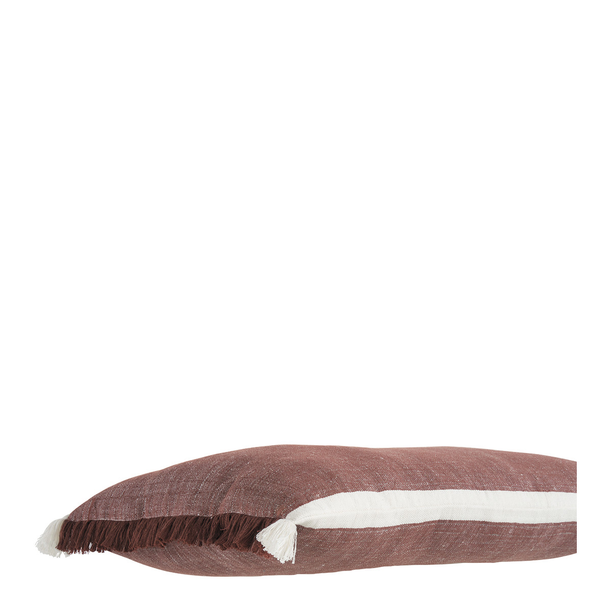 Cotton and linen cushion BLANC D'IVOIRE Red