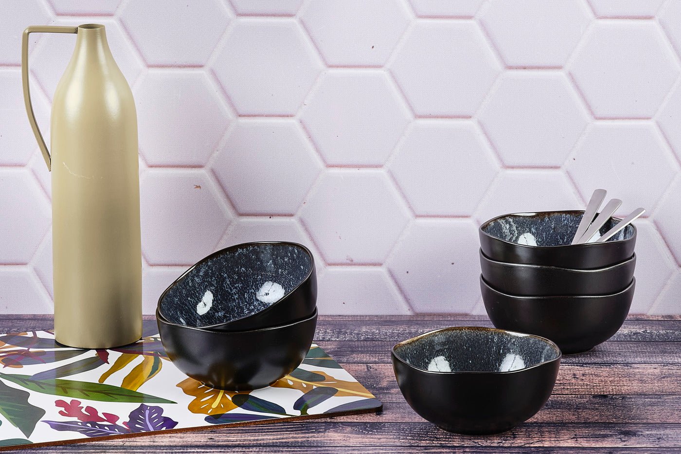 Bol iris ø12cm - 6 pièces - bleu nuit BJORN Bleu