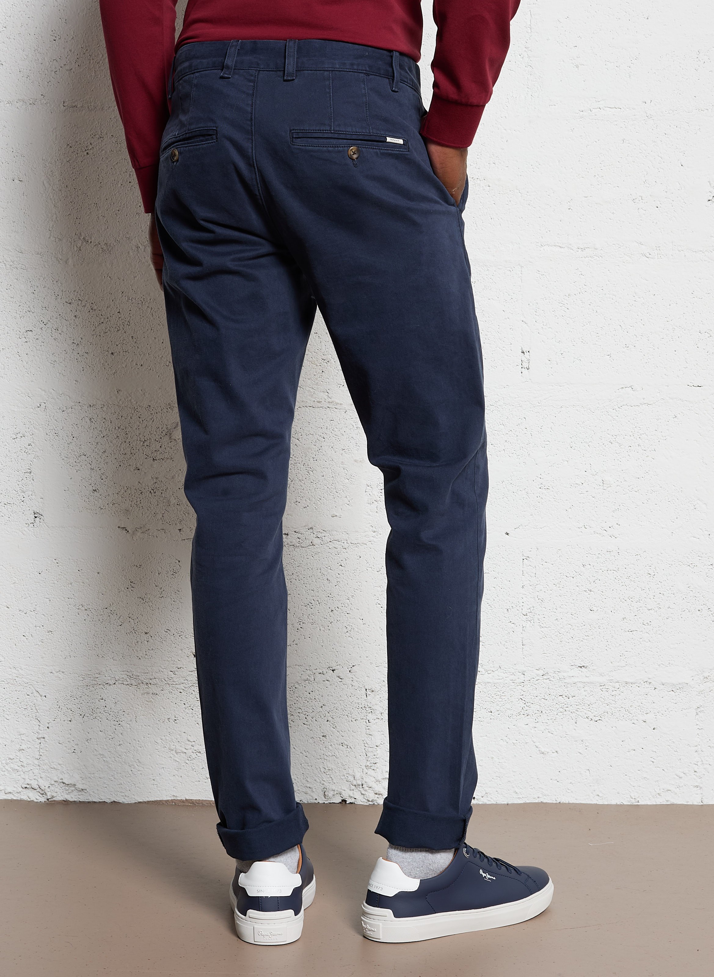 Hose aus Baumwoll-Mix, Slim Fit GANT Blau