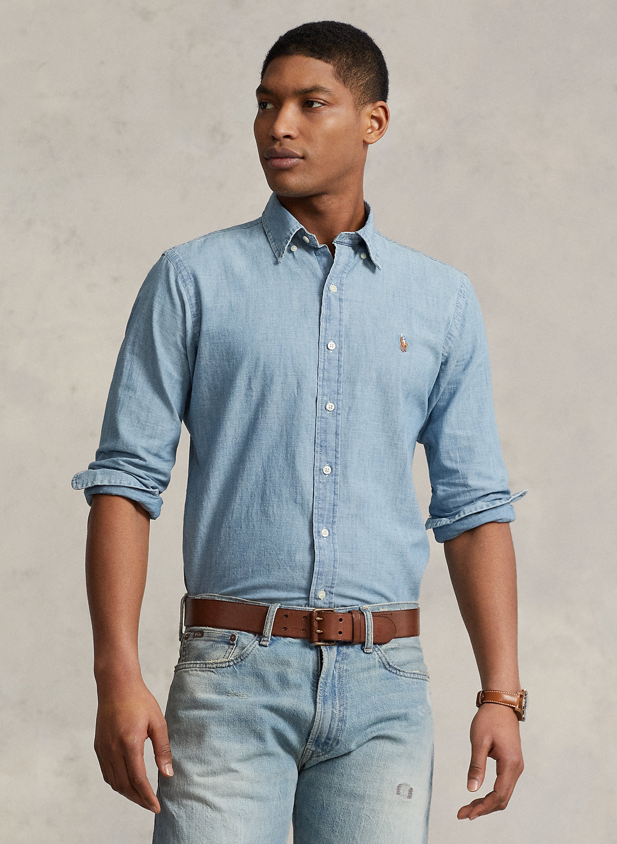 Baumwollhemd mit Button-down-Kragen, Regular Fit POLO RALPH LAUREN Blau