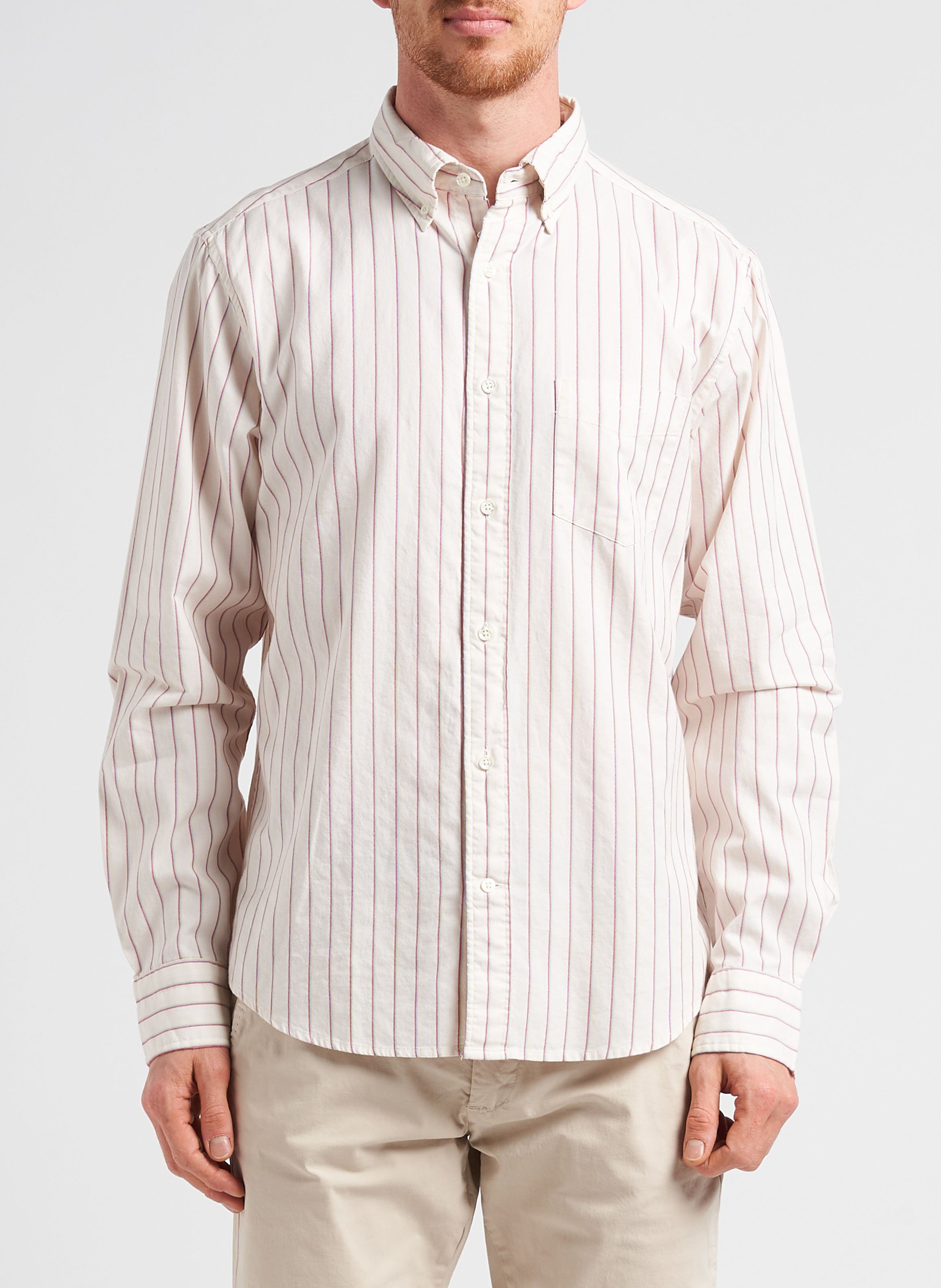 Regular-fit striped cotton shirt with button-down collar GANT