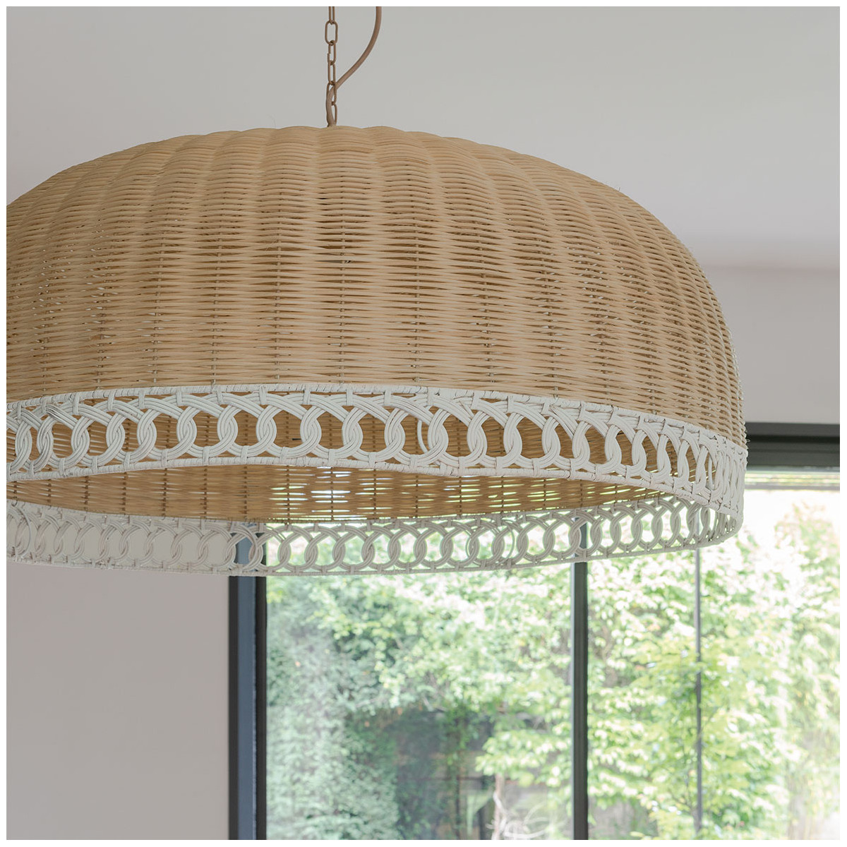 Josephine rattan pendant light - medium size BLANC D'IVOIRE Beige