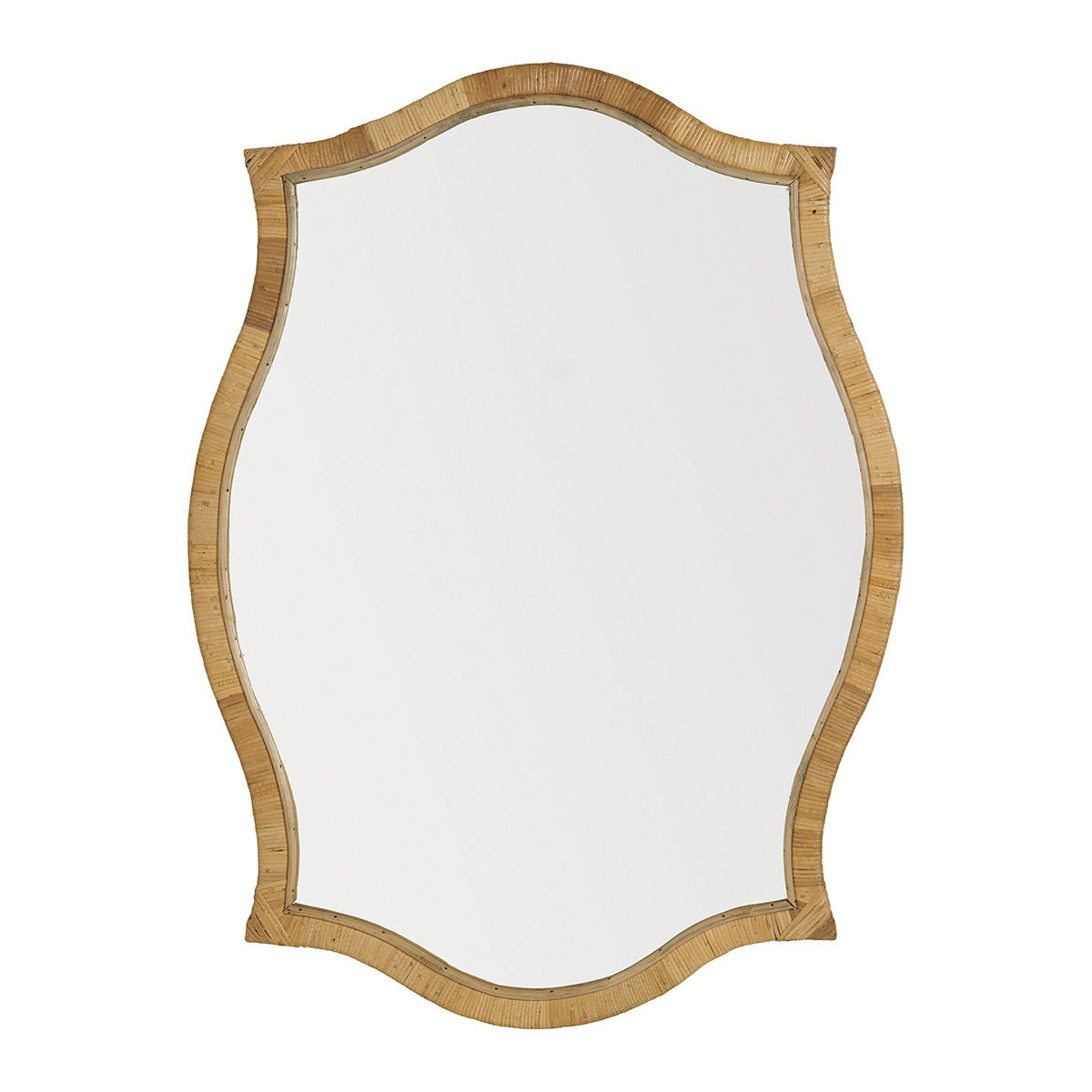 Wicker mirror BLANC D'IVOIRE Beige