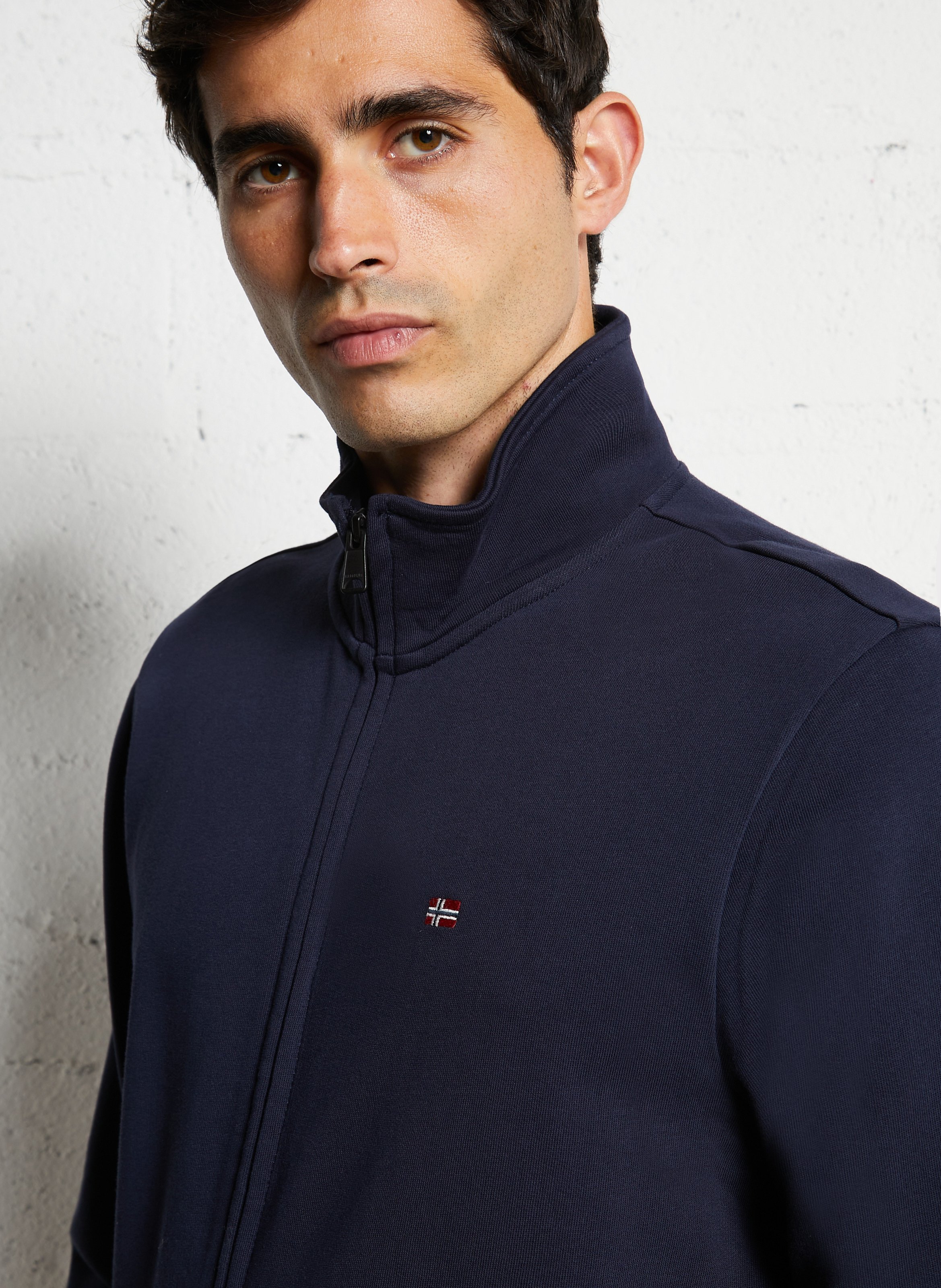 Gilet droit en coton NAPAPIJRI Bleu