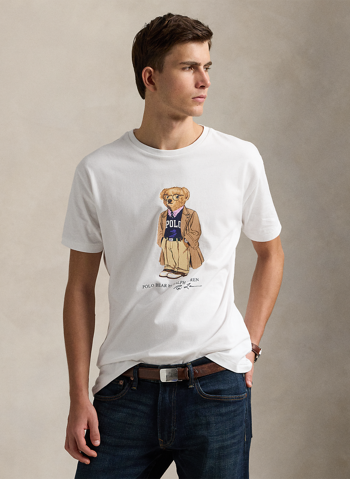 Tee-shirt col rond en coton POLO RALPH LAUREN Blanc