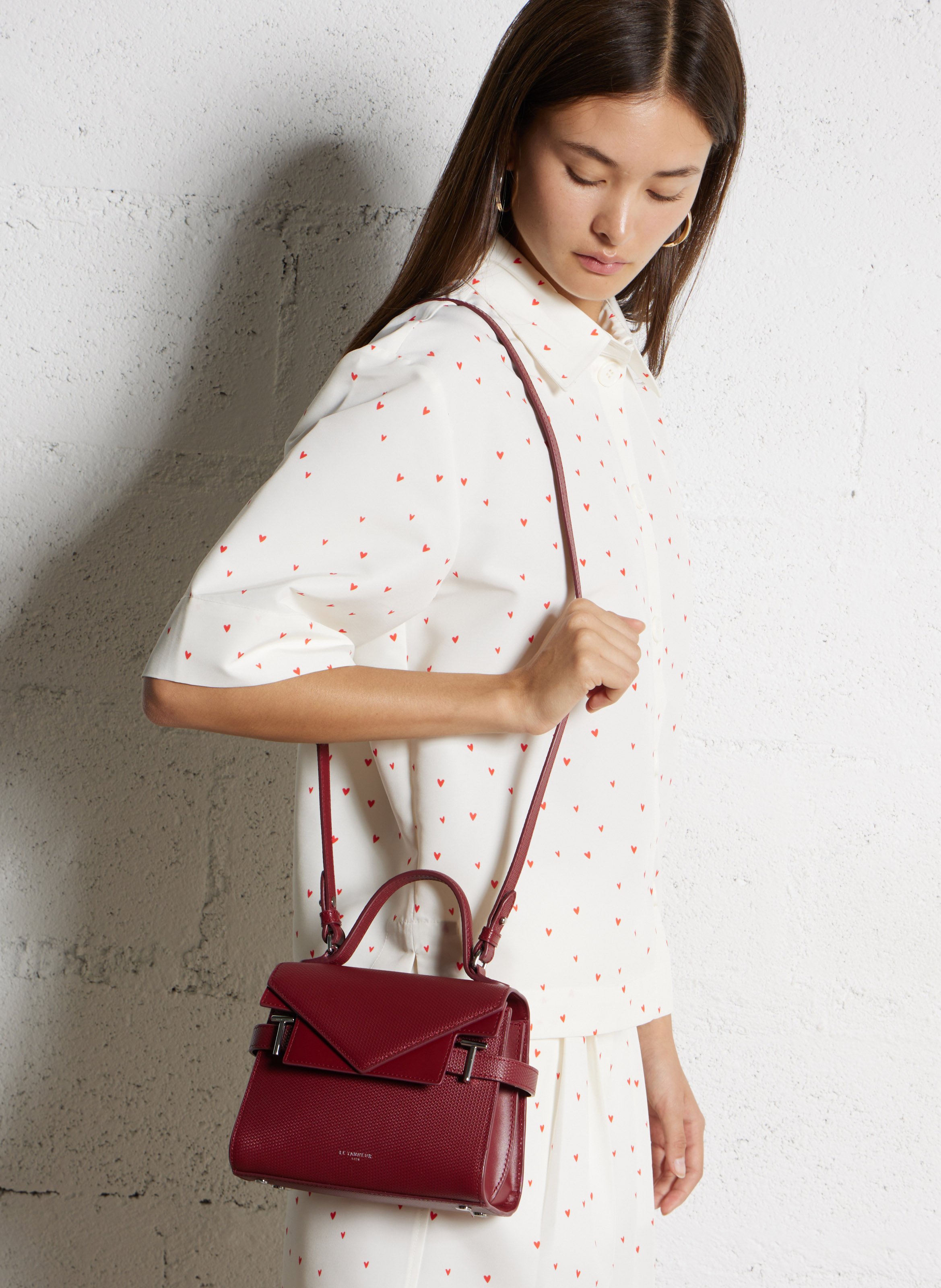 Sac à main en cuir LE TANNEUR Rouge