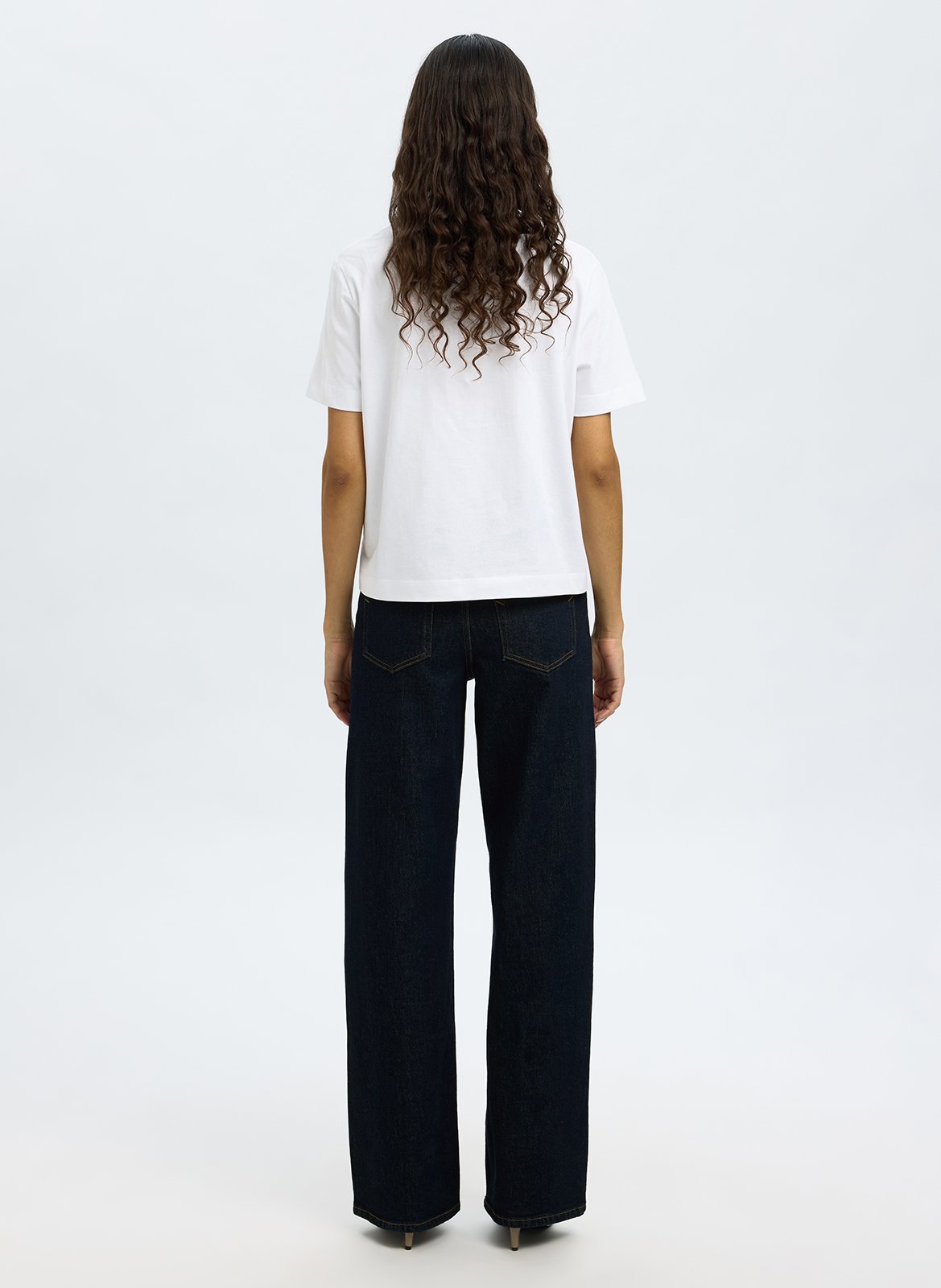 Jean patte d'eph en coton bio mélangé SELECTED Bleu