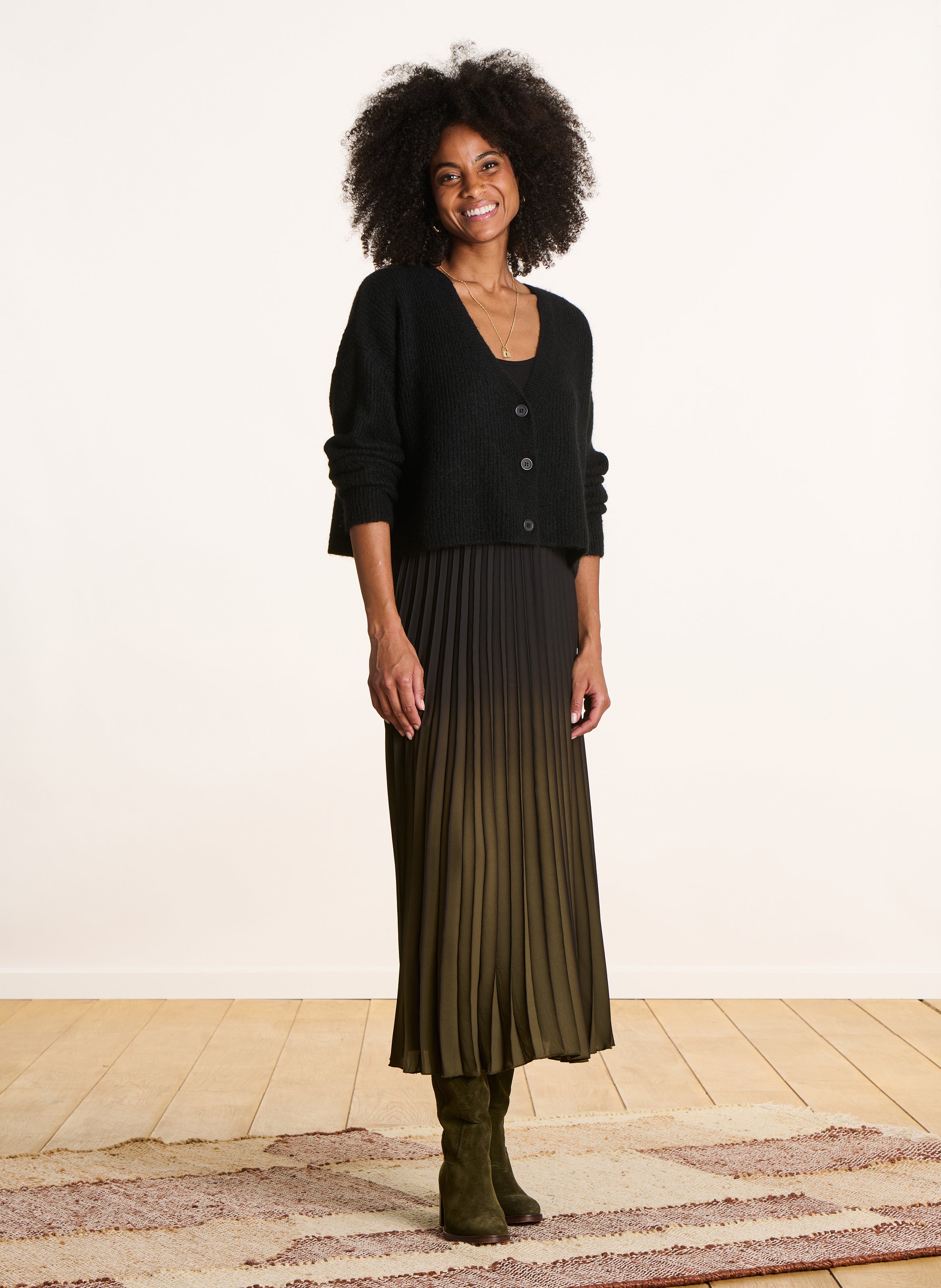 Oversized knitted cardigan LA FEE MARABOUTEE Black