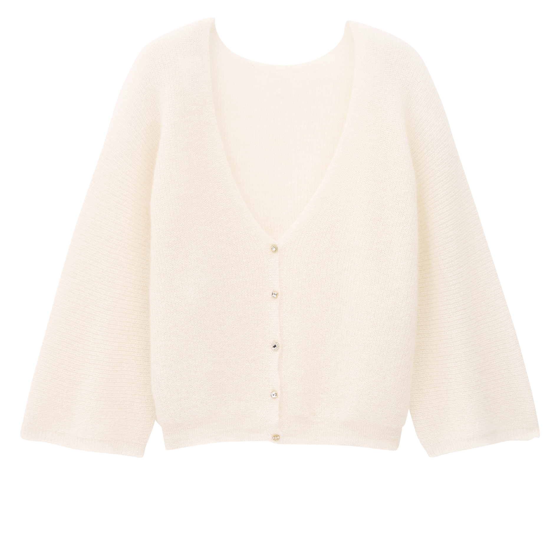 Rechte, gebreide trui met ronde hals BA&SH Beige