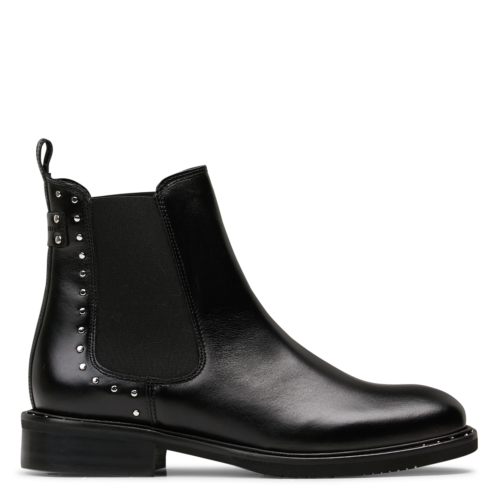 Effen leren enkellaarzen met textuur MAISON TOUFET Zwart