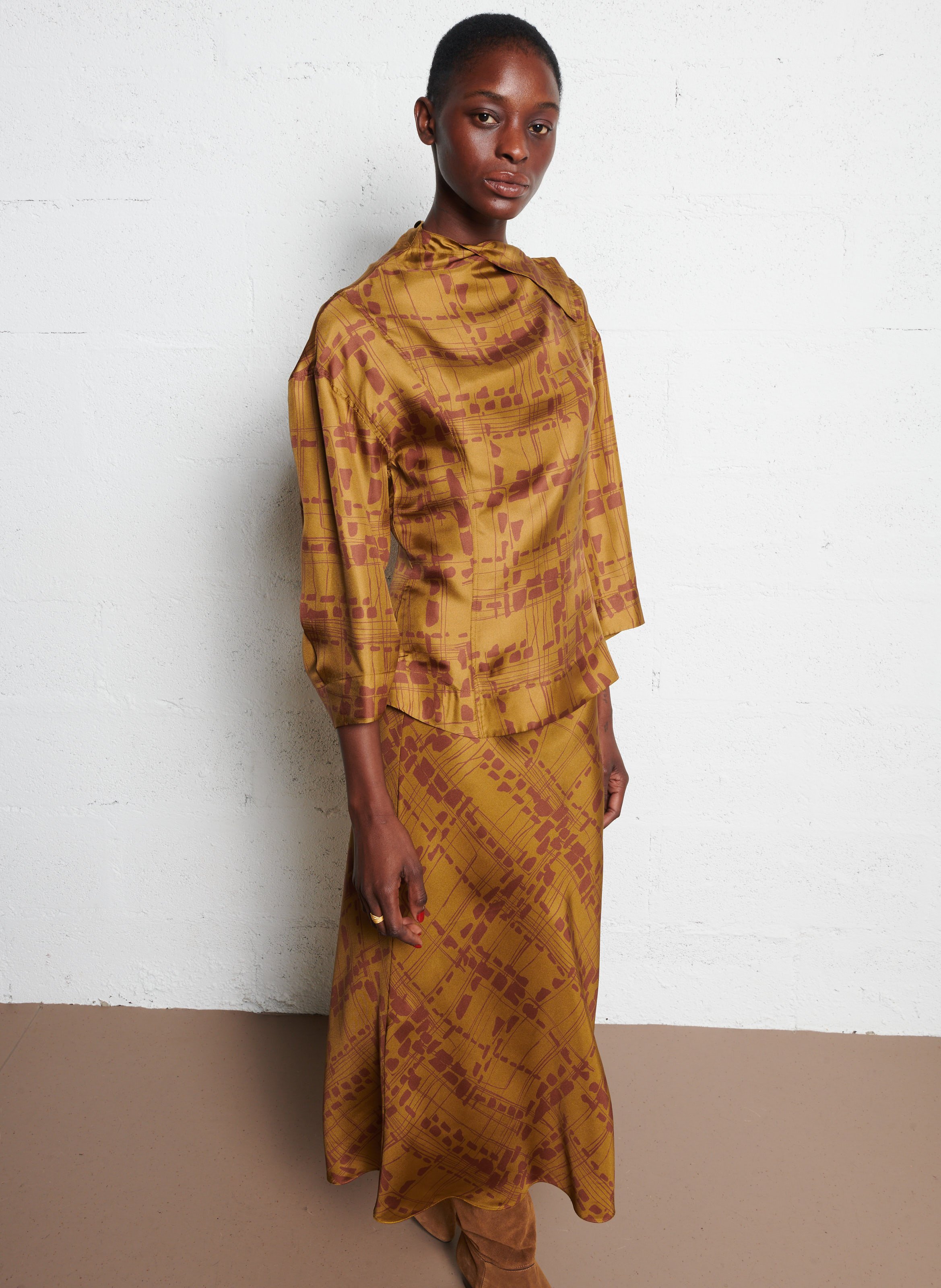 Fitted silk printed top SOEUR Multicolored