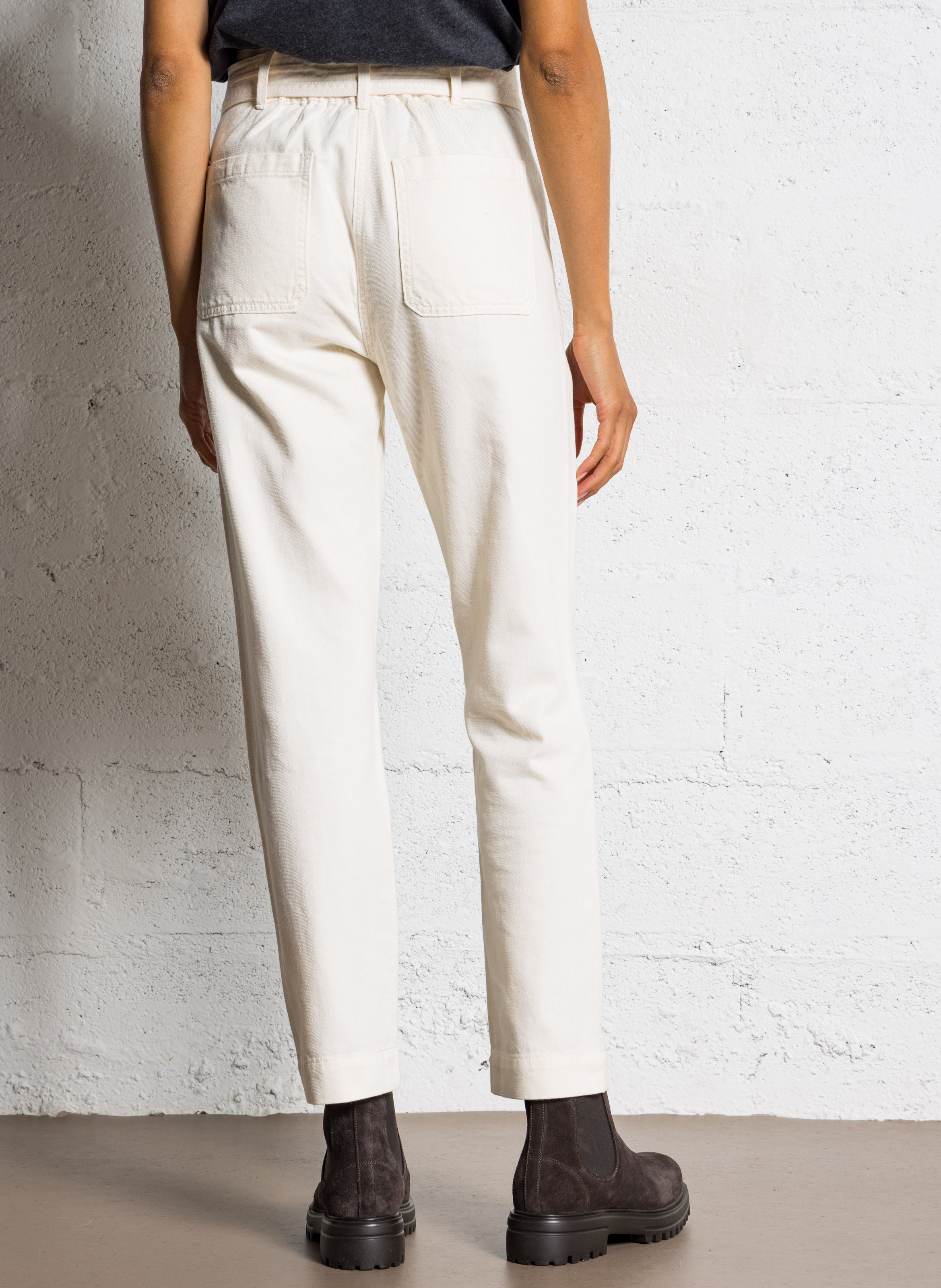 Katoenen straight fit pantalon MAISON 123 Beige